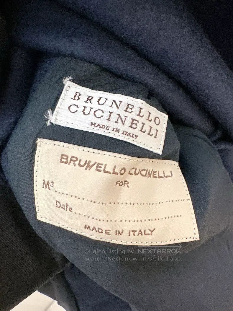 Brunello Cucinelli Brunello Cucinelli Blue Lapel Overcoat Size XS / US 0-2 / IT 36-38 - 3 Thumbnail