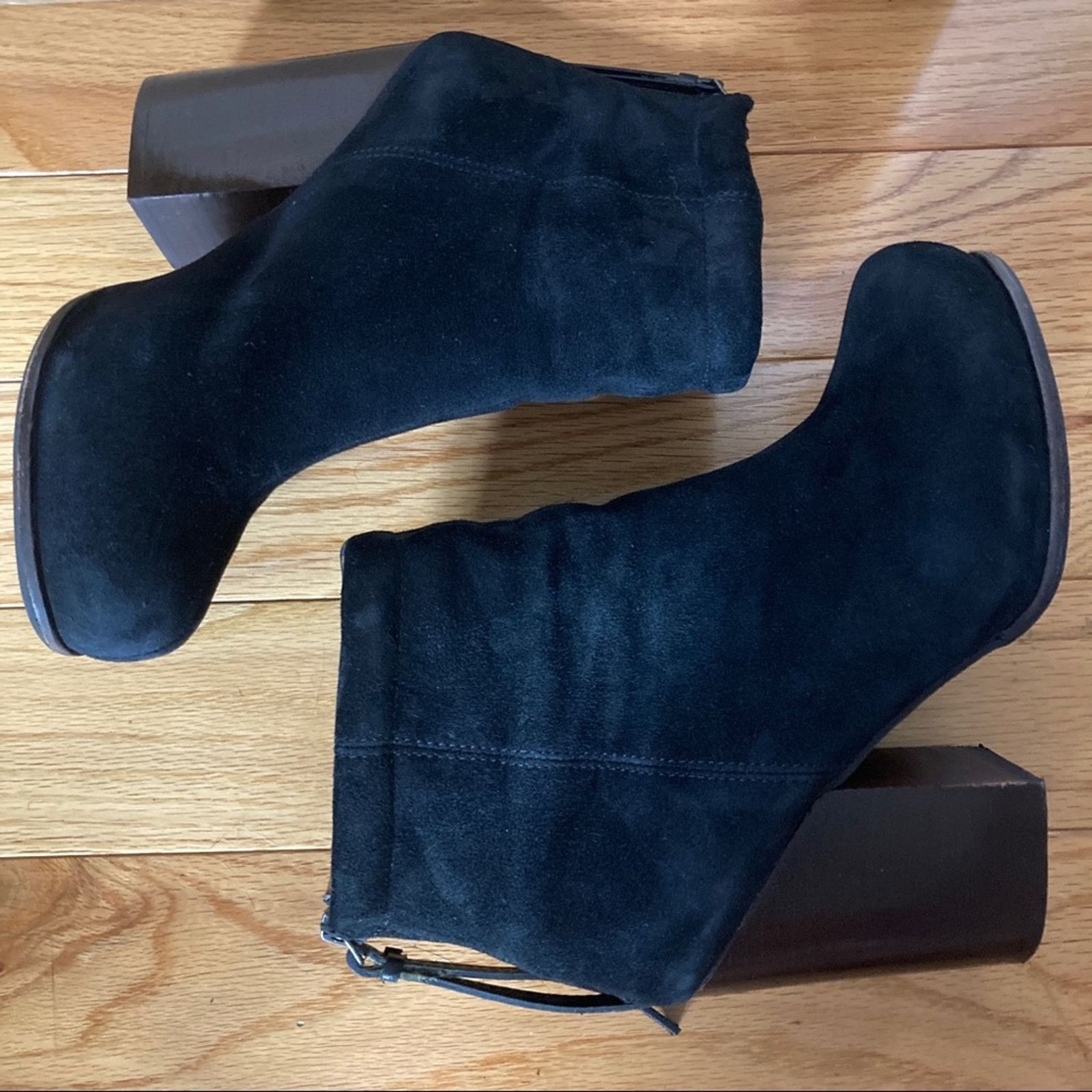 Jeffrey Campbell Rumble Suede Ankle Booties US 8 Brown 4" Block Heel 90s Boho Size US 8 / IT 38 - 3 Thumbnail