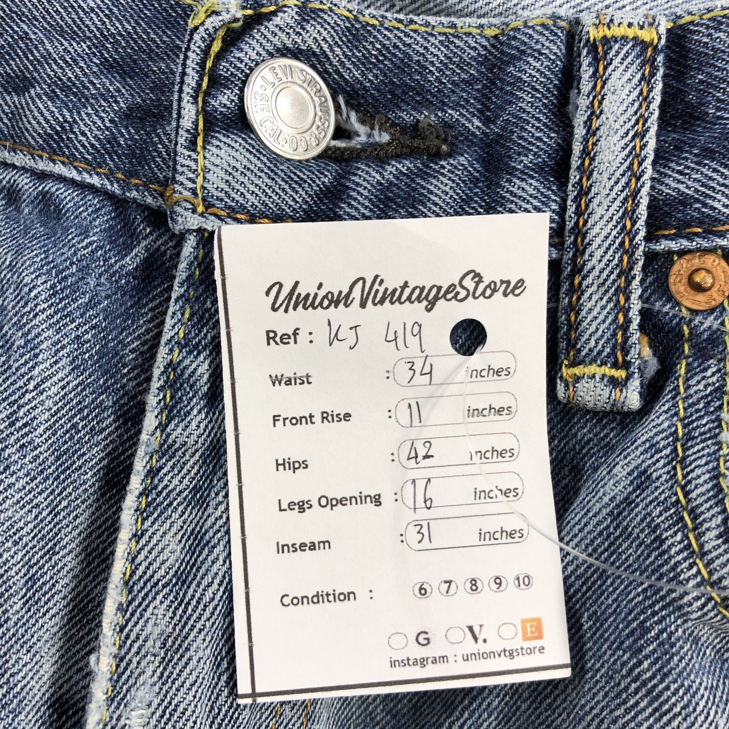 Levi's Vintage Levis 550 Jeans Faded Blue Distressed Denim KJ419 Size US 34 / EU 50 - 12 Thumbnail