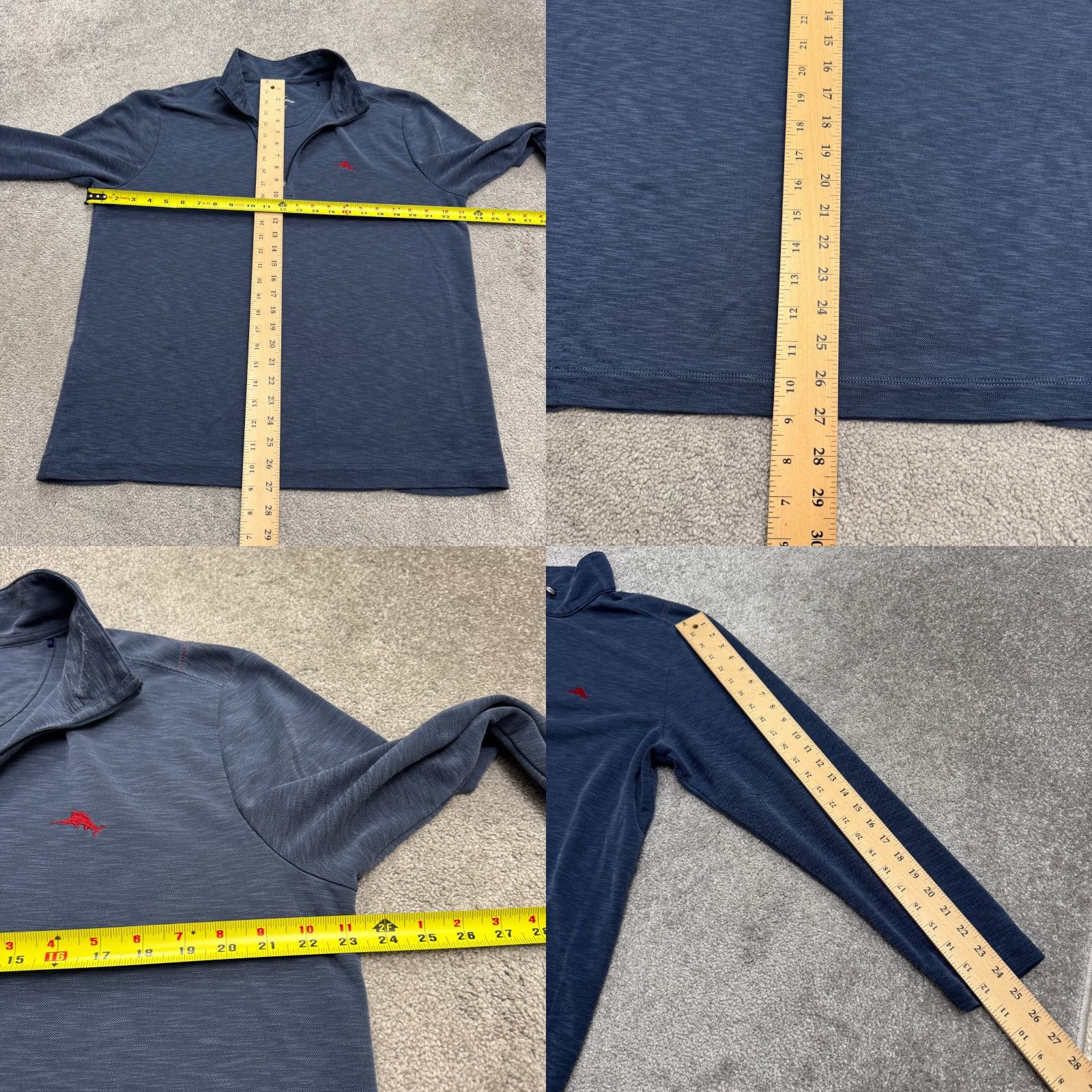 Tommy Bahama Tommy Bahama Mens Large Heathered Navy Blue 1/4 Zip Pullover Sweatshirt Shirt/Pullover Outdoor Athleisure Warm Weather All Seasons Long Sleeve Size US L / EU 52-54 / 3 - 9 Thumbnail