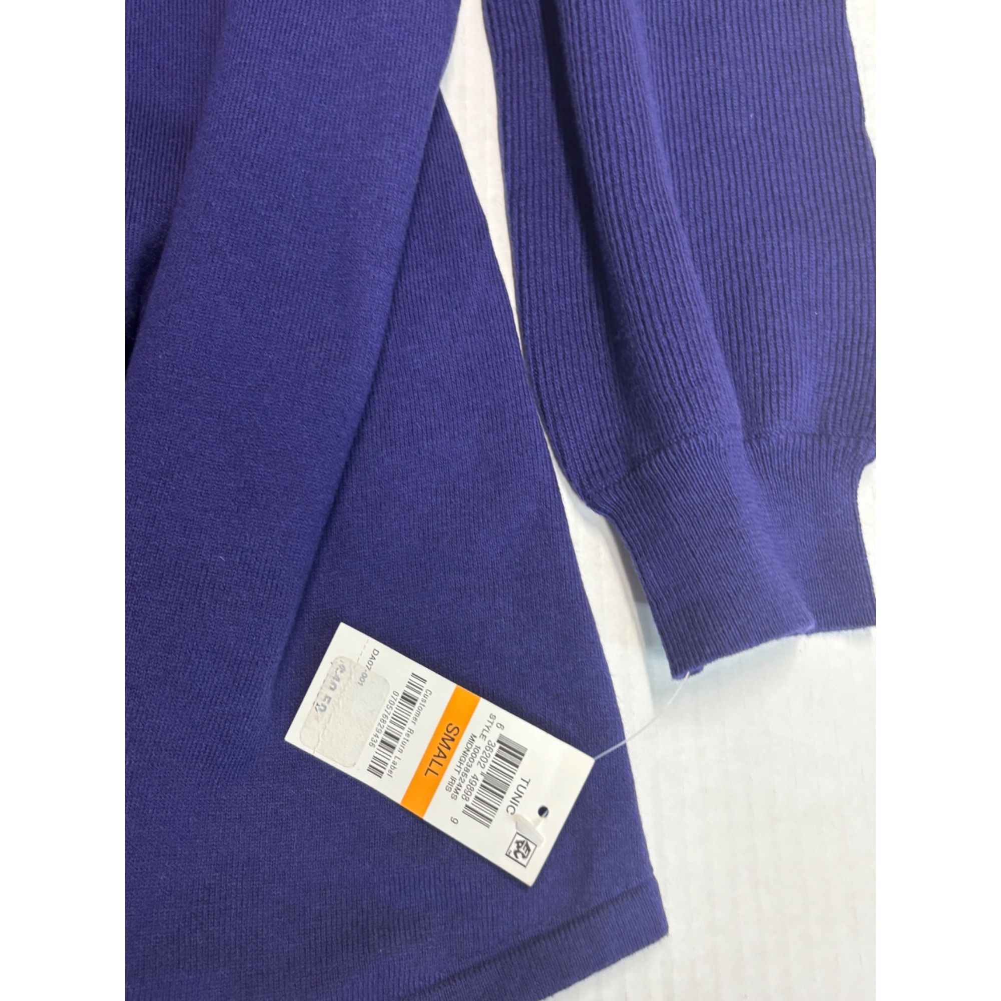 Other Style & Co Pleated-Sleeve Tunic Sweater, Midnight Iris, S Size S / US 4 / IT 40 - 8 Thumbnail