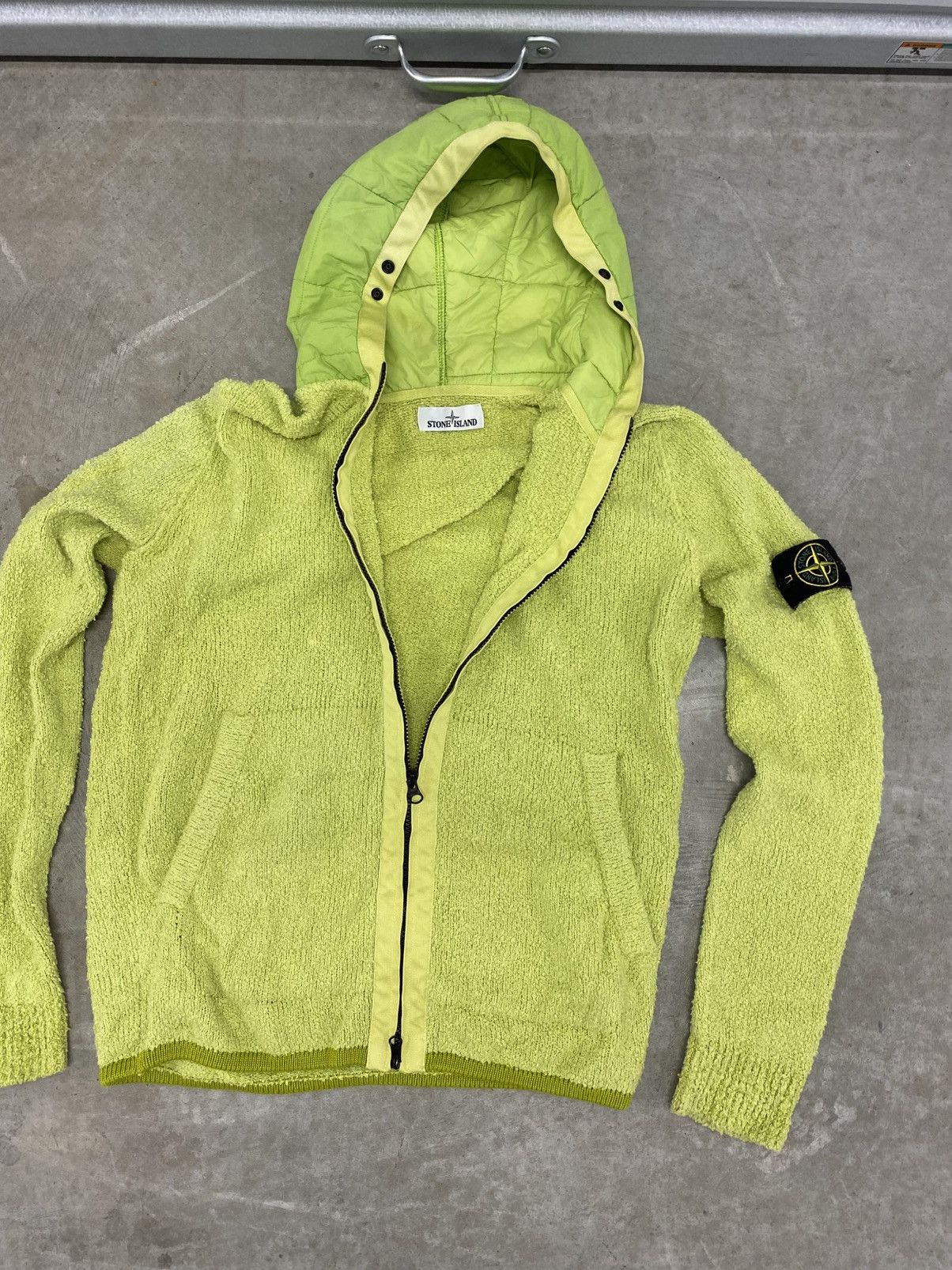 Stone Island SS19 Stone Island Zip Hoodie Jacket Lime Green - Large Size US L / EU 52-54 / 3 - 2 Thumbnail