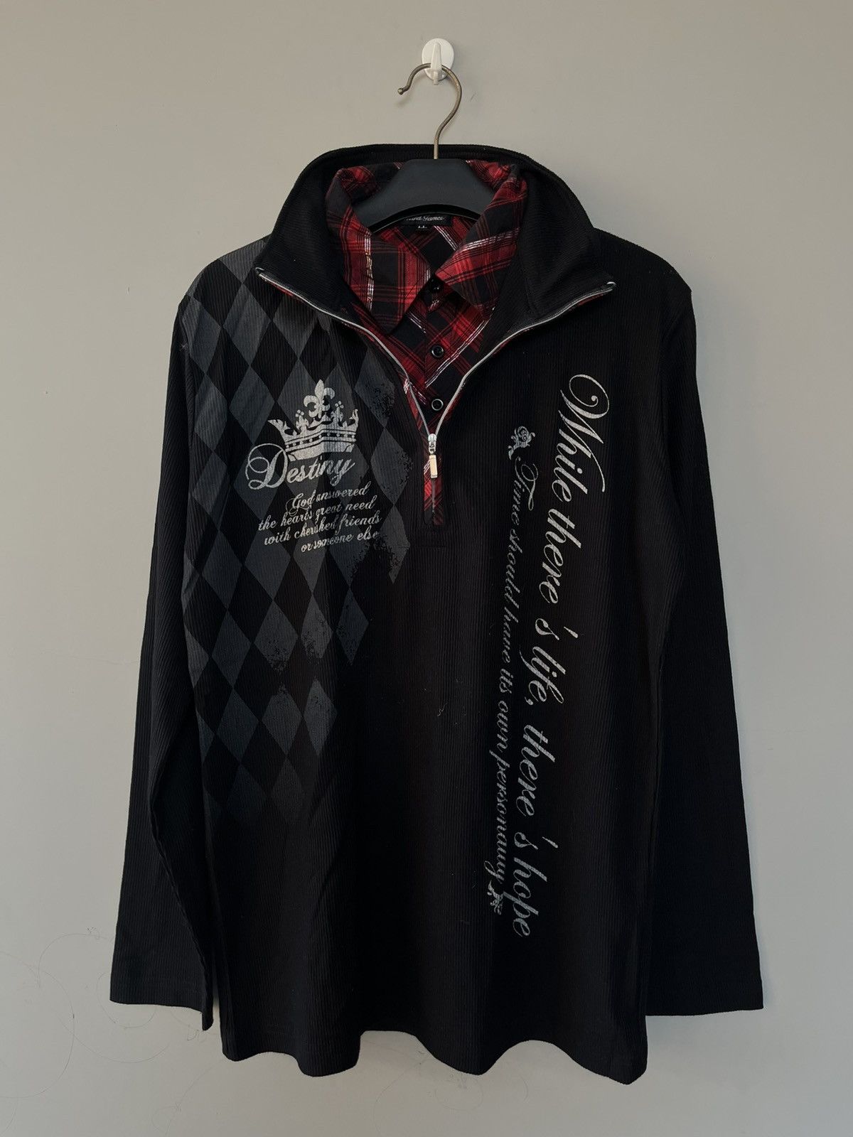 14th Addiction JAPANESE MIND GAMES DOUBLE LAYER GOTHIC VKEI PUNK POEM STYLE Size US L / EU 52-54 / 3 - 1 Thumbnail