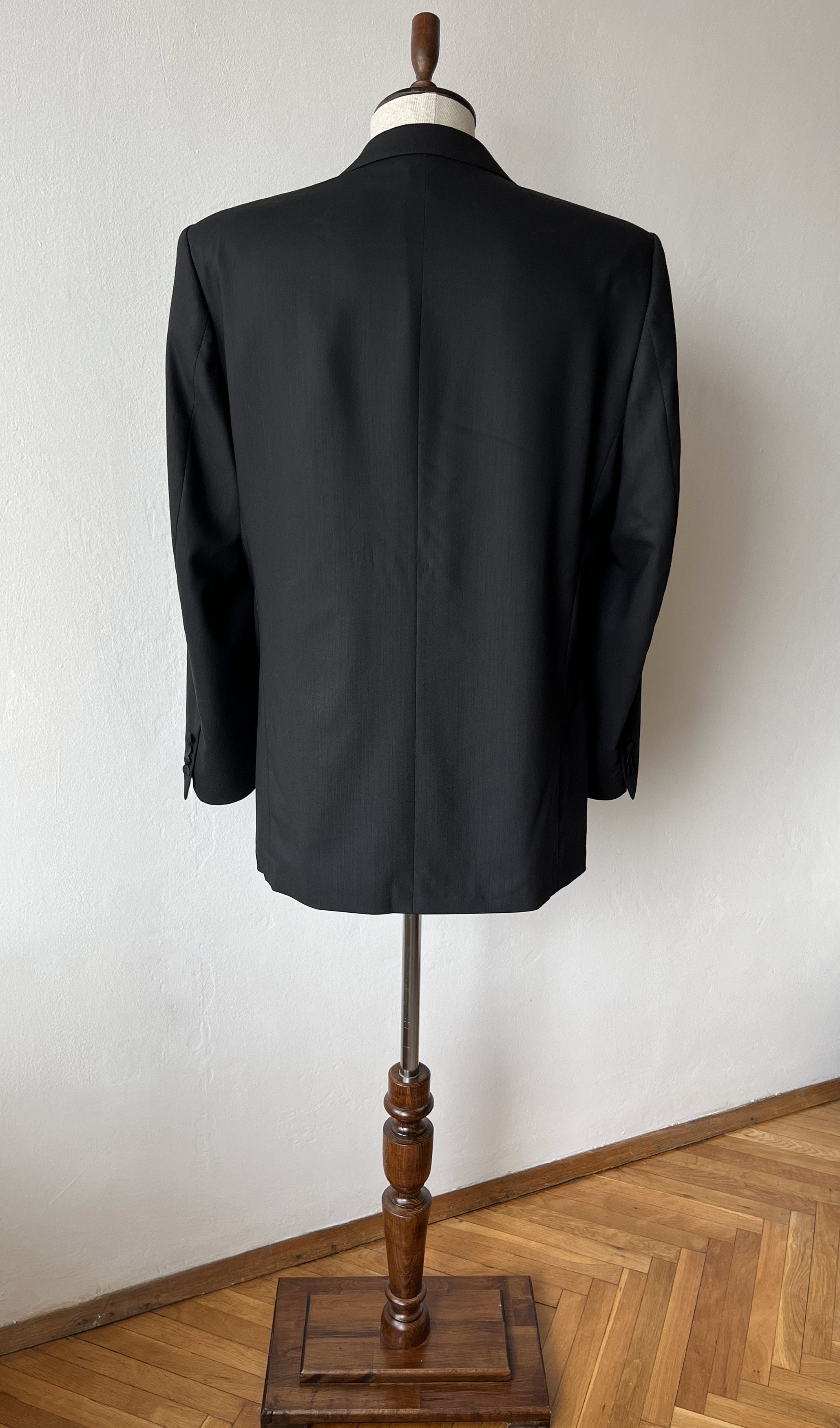 Vintage VINTAGE Anthracite Wool Men's Tuxedo Satin Peak Lapels Size 44L - 4 Thumbnail
