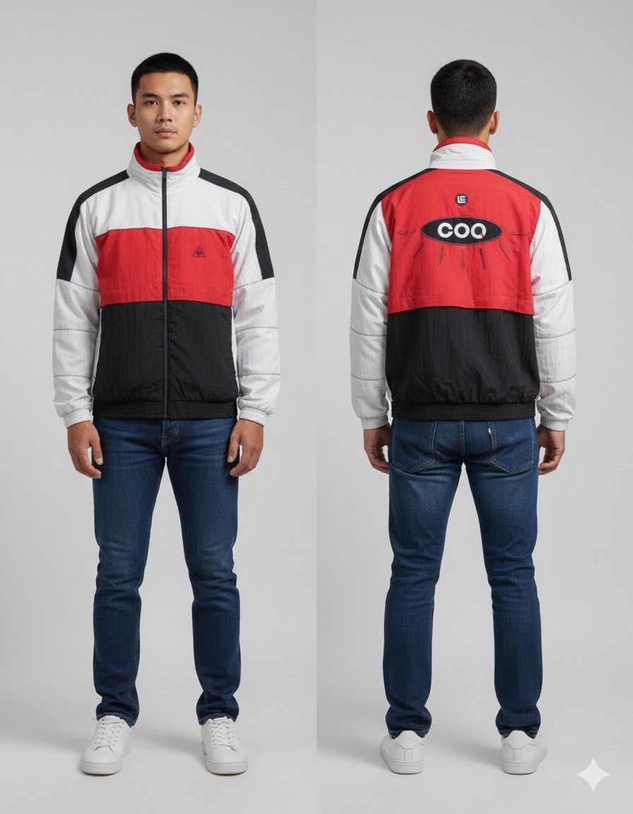 Le Coq Sportif 🔥Rare Le Coq Sportif Pathwork Coogi Style Zipper Jacket Size US L / EU 52-54 / 3 - 1 Thumbnail