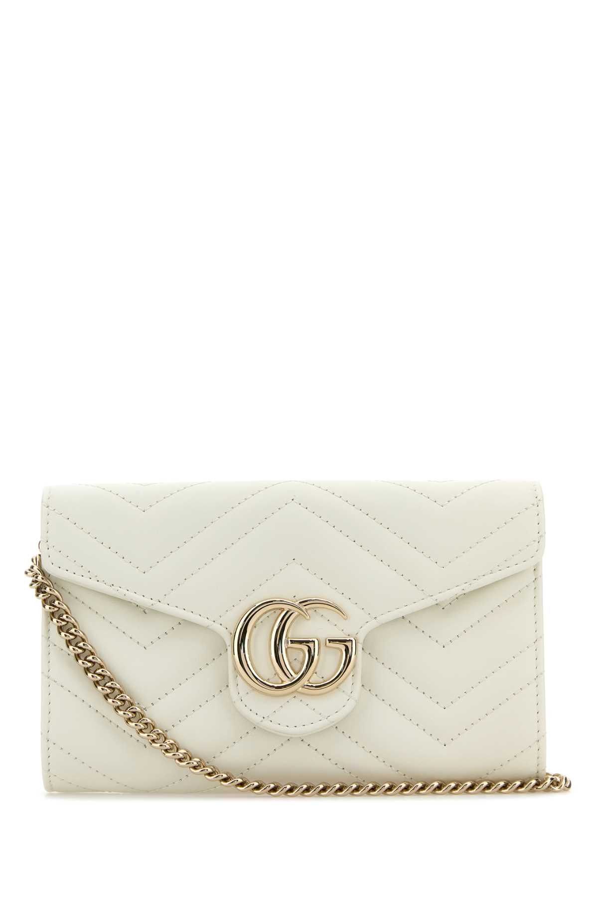 Gucci White Leather Gg Marmont Wallet Size ONE SIZE - 1 Thumbnail