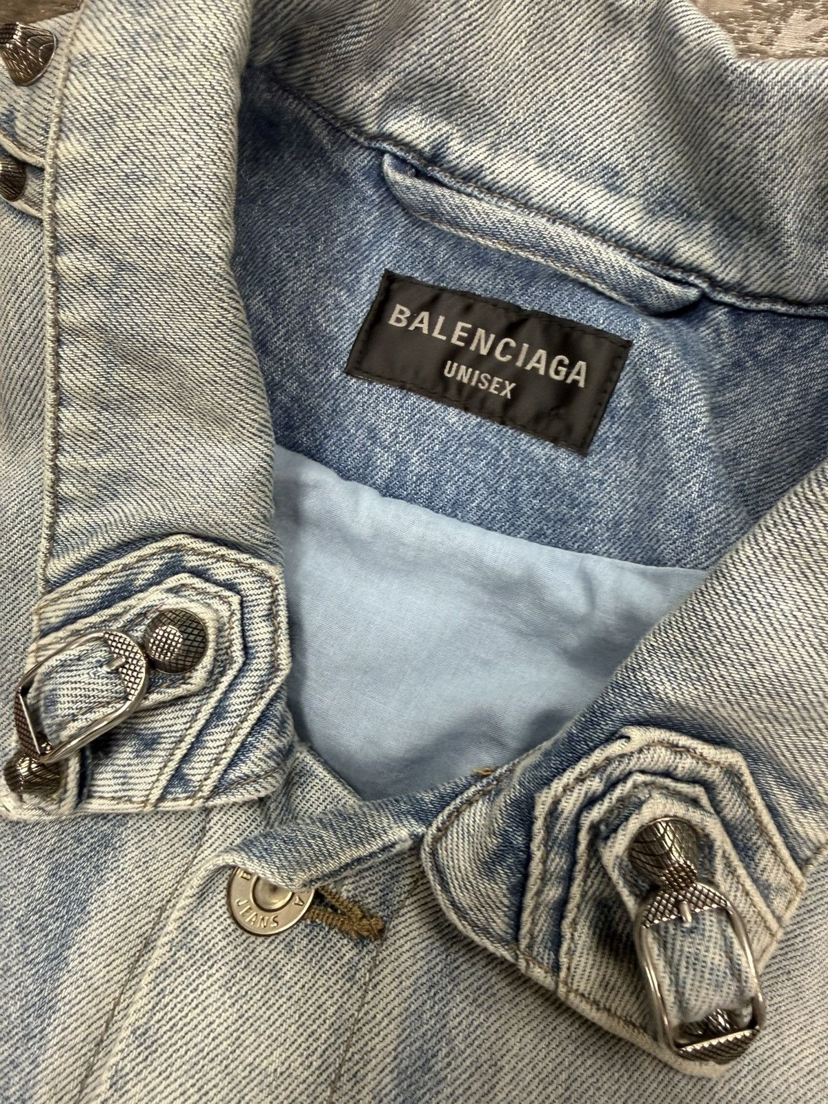 Balenciaga CAGOLE OVERSIZED DENIM JACKET FITS XL/XXL Size US XL / EU 56 / 4 - 5 Thumbnail