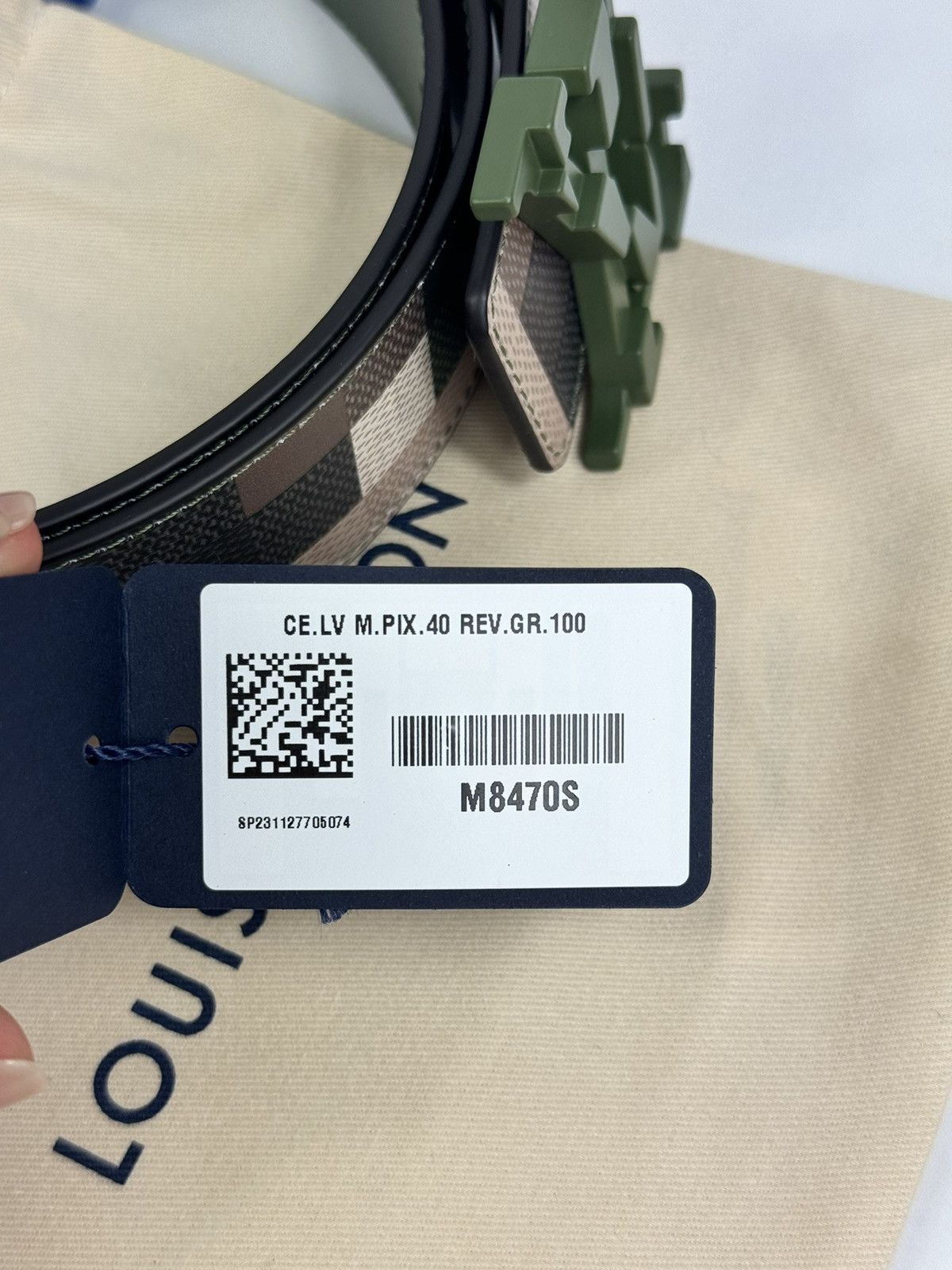 Louis Vuitton LV MEGA PIXEL CAMOUFLAGE 40MM REVERSIBLE BELT 100 Size 34 - 8 Thumbnail
