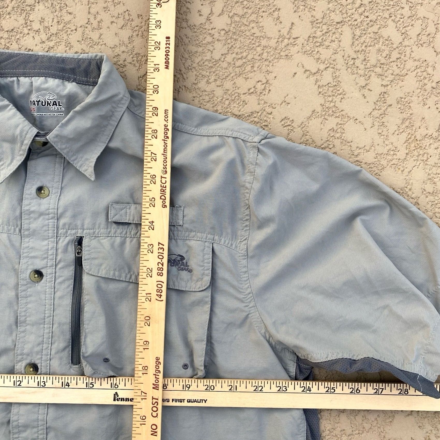 Vintage Natural Gear Mens Short Sleeve Button-Up Vented Back Outdoor Shirt Grey L Size US L / EU 52-54 / 3 - 4 Thumbnail