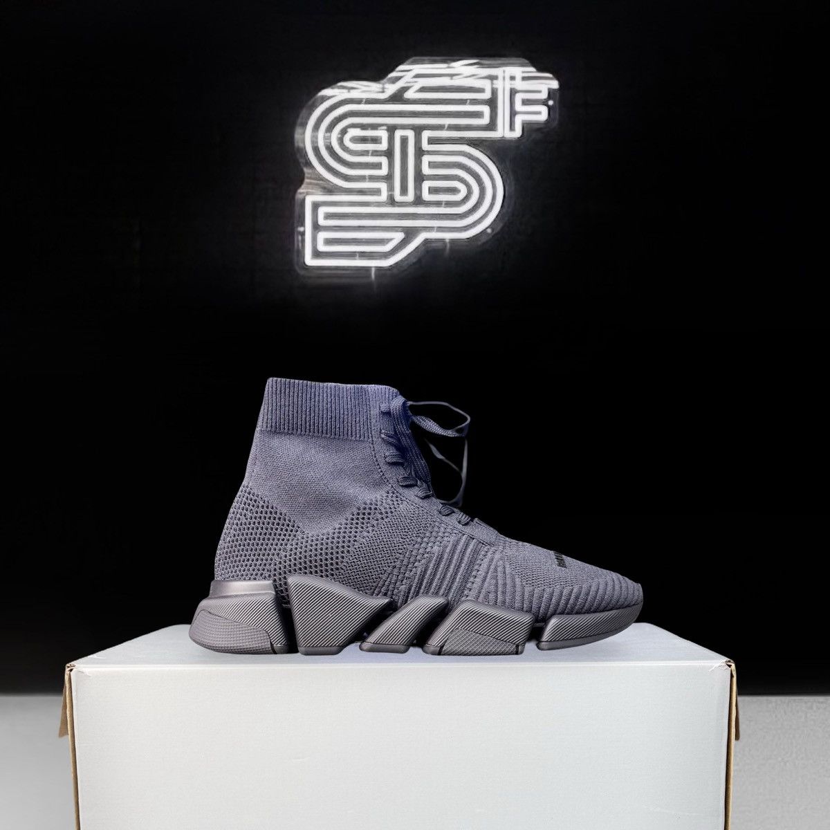 Balenciaga Balenciaga Speed 2.0 Lace Up Trainer Navy Size US 15 / EU 48 - 1 Thumbnail