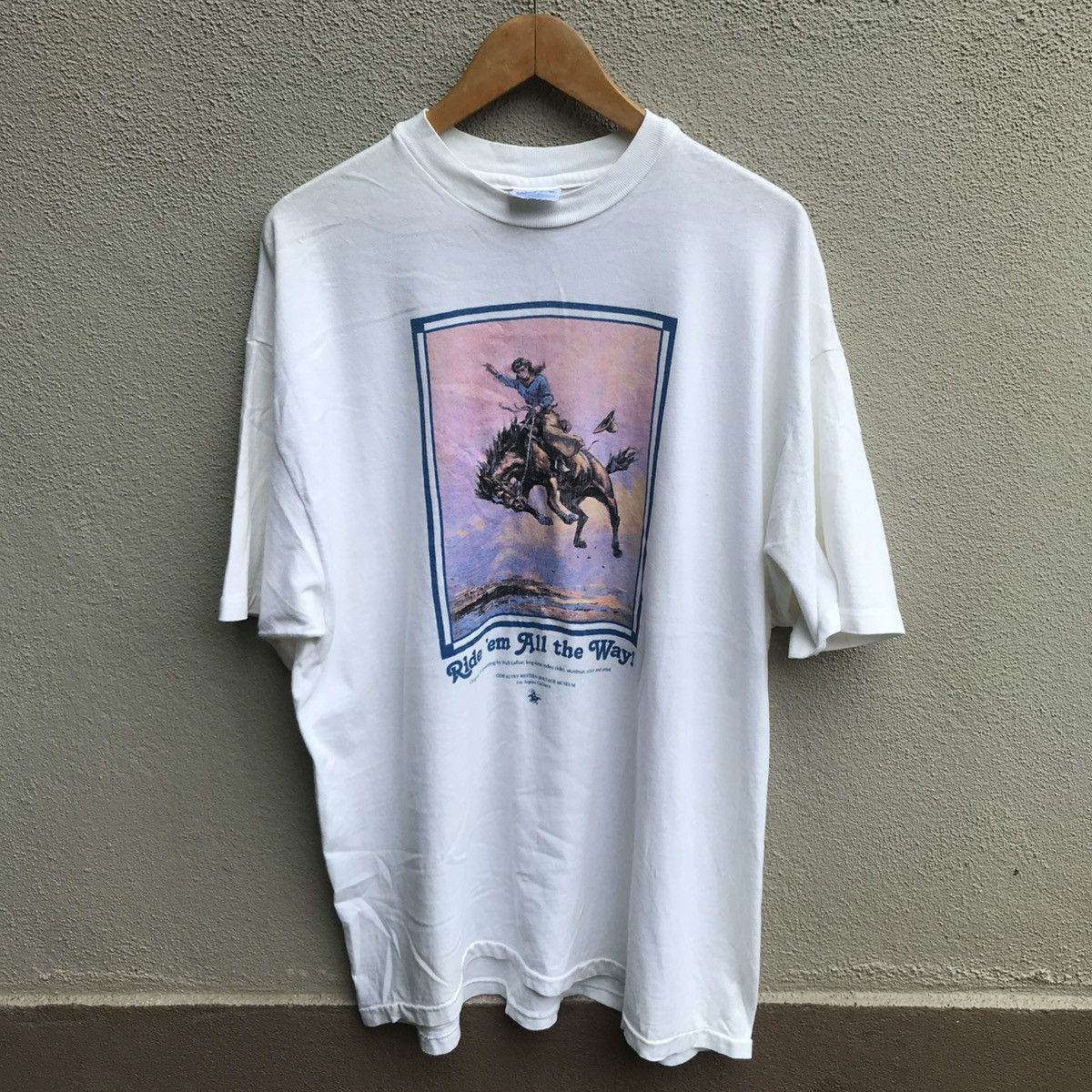 Arts & Science Vintage 90s WALT LA RUE art tee rodeo cowboys Size US XL / EU 56 / 4 - 1 Thumbnail