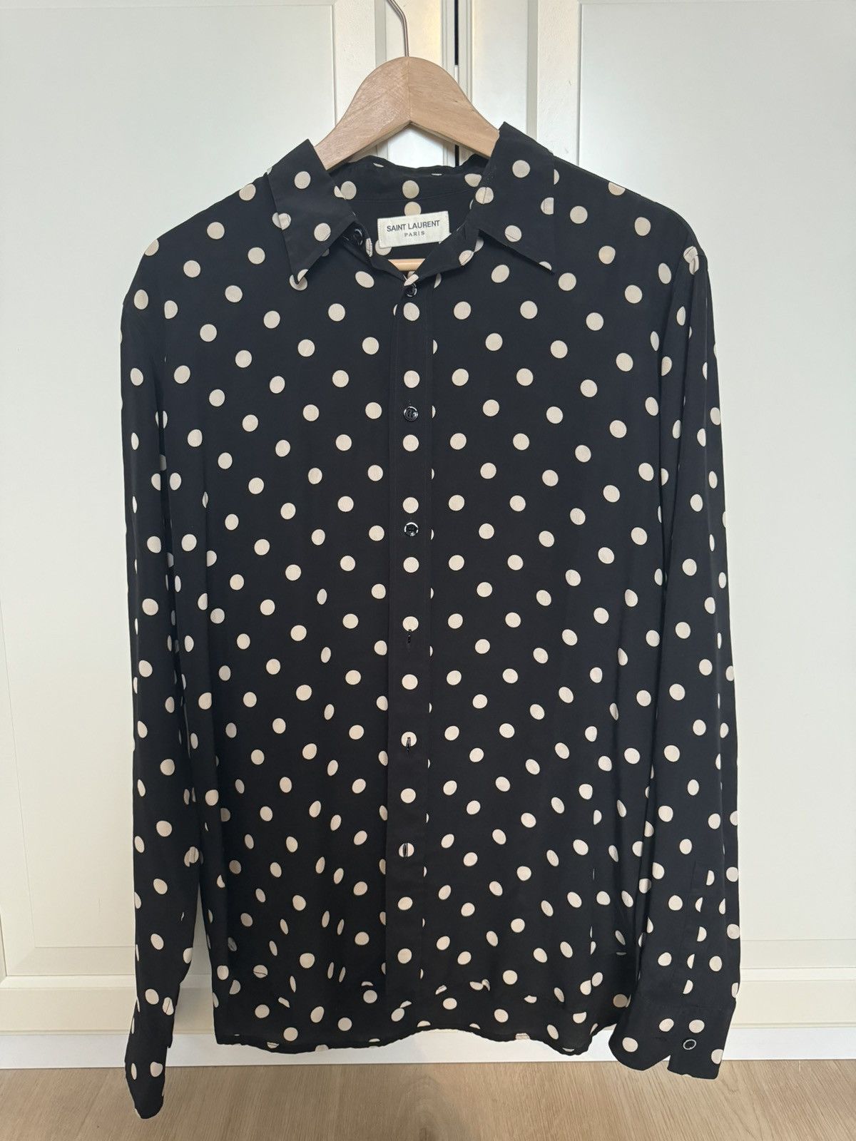 Saint Laurent Paris Silk polka dot shirt | Grailed