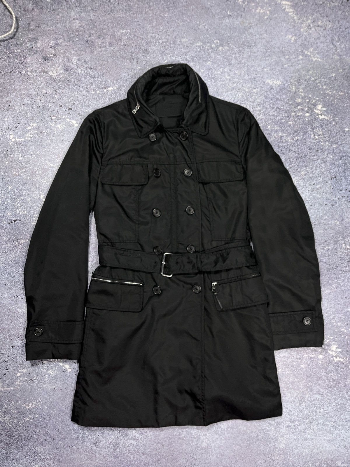 Prada Luxury Very Rare Vintage Prada Zip Nylon Coat Trench Jacket Size M / US 6-8 / IT 42-44 - 2 Thumbnail