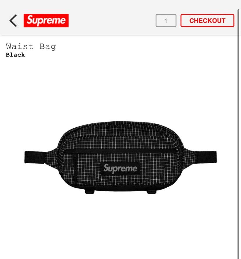 image of Supreme Black Fanny Pack Water Proof 3M, Men's