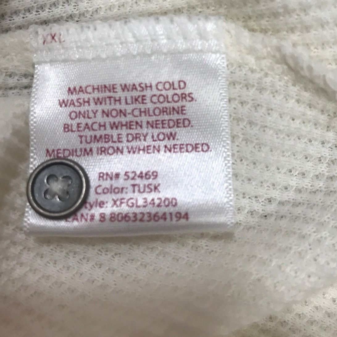 Faded Glory Faded Glory Cream Waffle Pattern V-Neck Long Sleeve XXL (20) Size XXL / US 16-18 / IT 52-54 - 4 Thumbnail