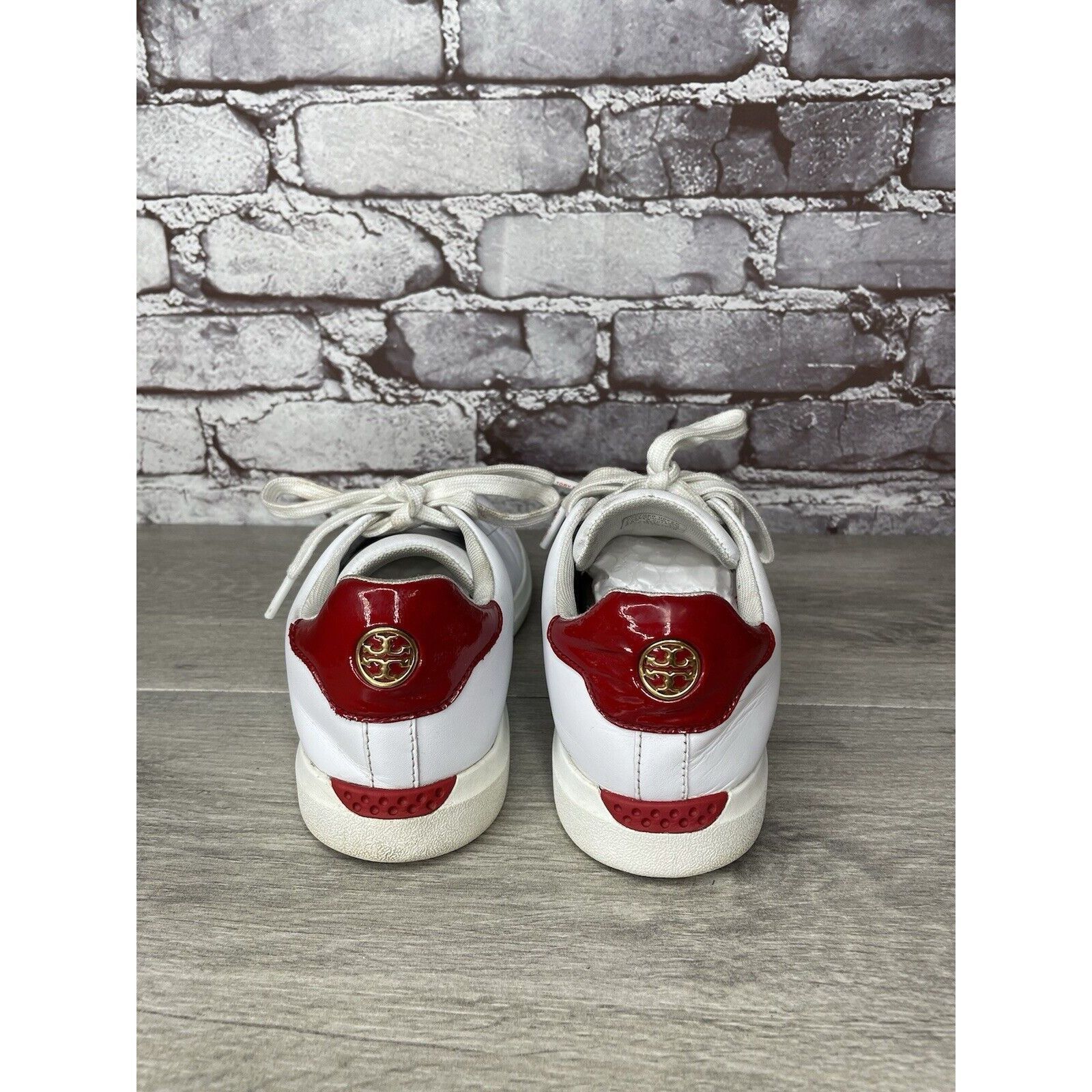 Tory Burch TORY BURCH Howell Court White Leather Red Sneakers Shoes Wom Size US 6.5 / IT 36.5 - 13 Thumbnail