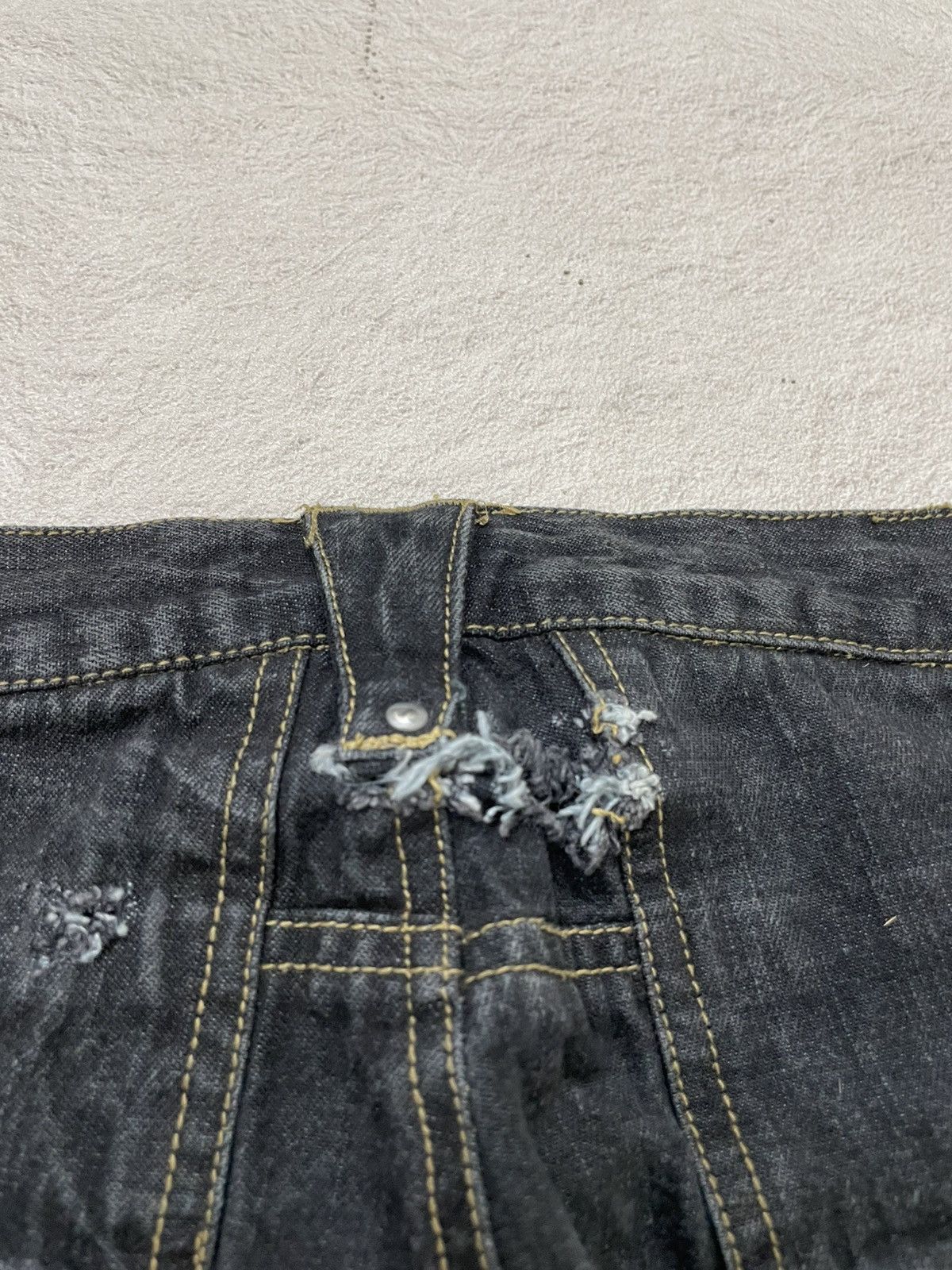 Kapital 2000s In the Attic Archive Punk Heavy Distressed Black Denim Size US 30 / EU 46 - 11 Thumbnail