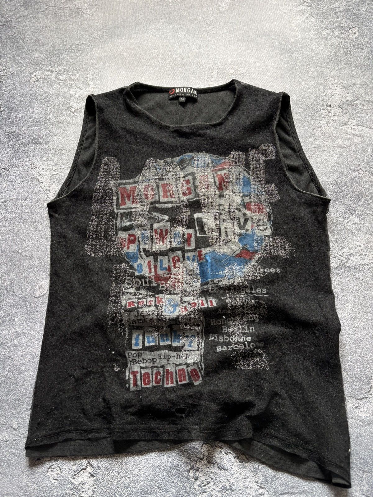 Hysteric Glamour Vintage 90s Morgan De Toi Y2K Grunge Printed Mesh Tank Top Size XS / US 0-2 / IT 36-38 - 5 Thumbnail