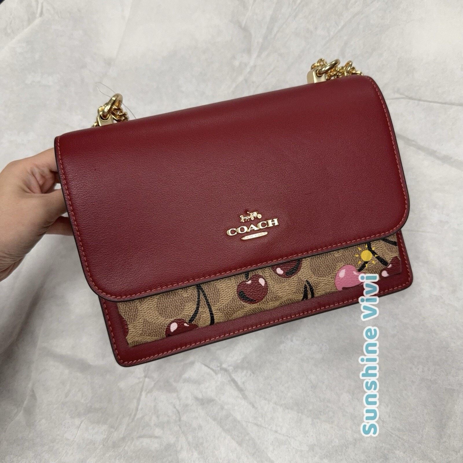 Coach NWT Coach Klare Crossbody Bag Cherry CY689 Gold Size ONE SIZE - 1 Thumbnail