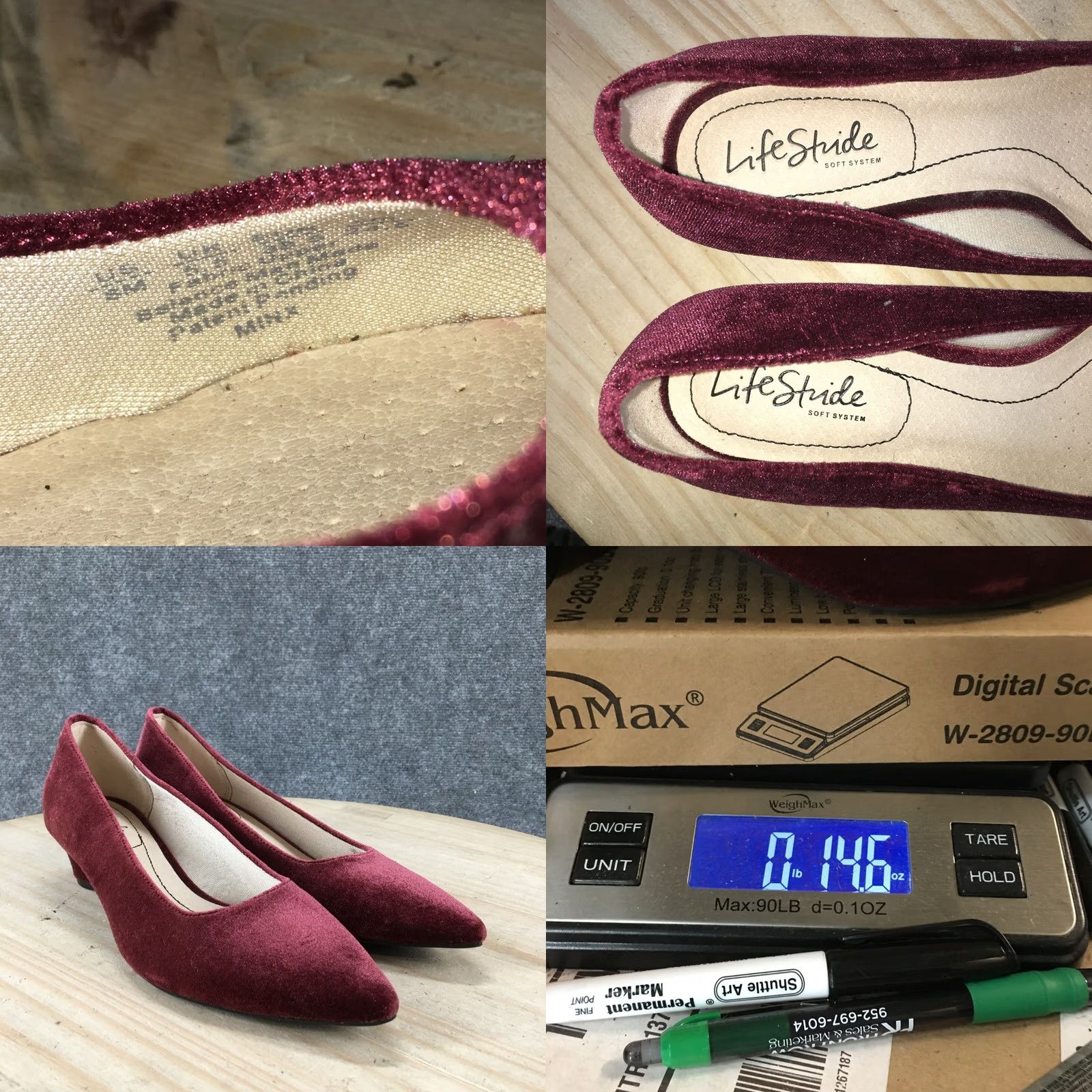 Vintage Life Stride Heels Pumps Minx Red Slip On Womens 8 M Classic Pointed Comfort Block Heel Size US 8 / IT 38 - 10 Thumbnail