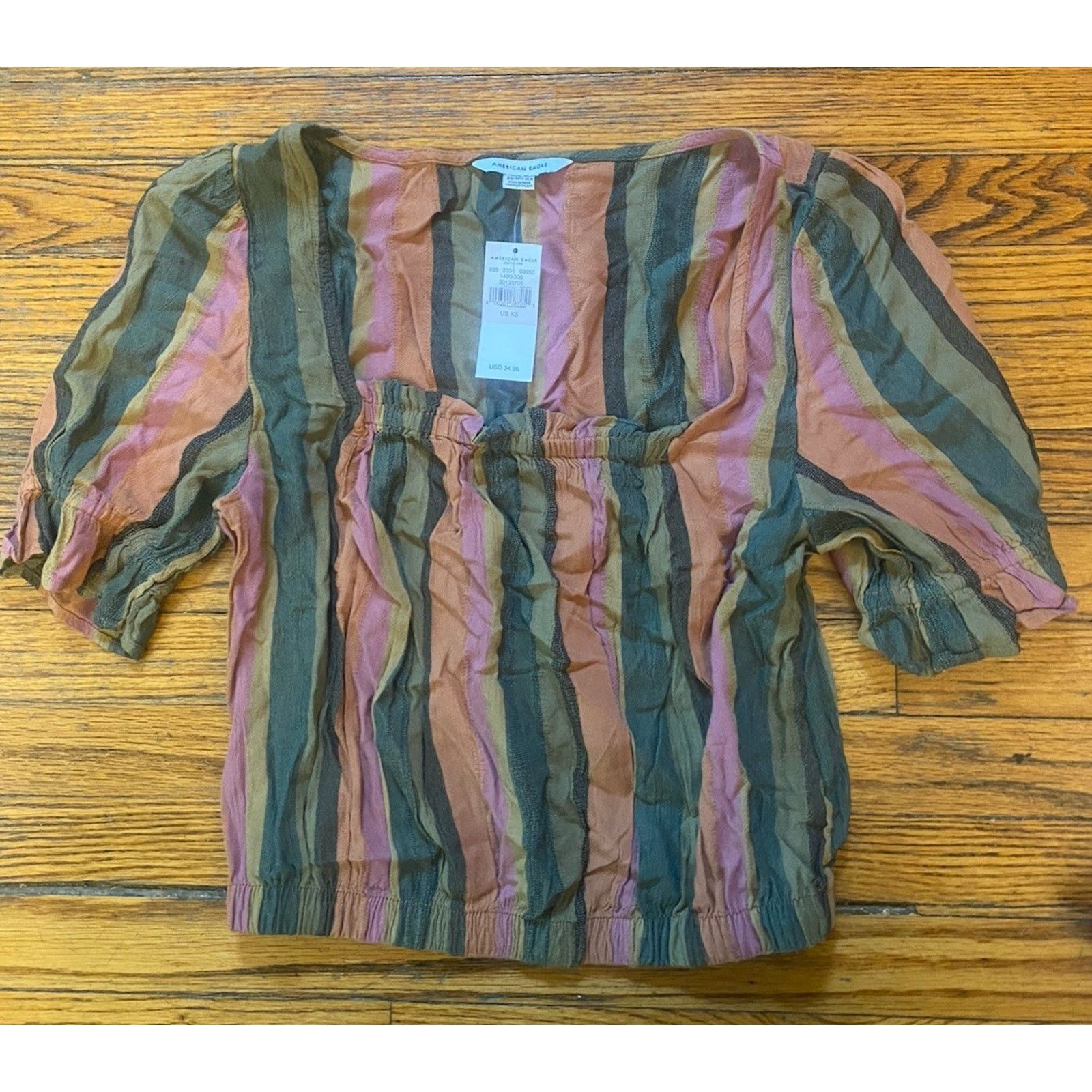 American Eagle Outfitters NWT American Eagle Midriff Top Women’s Shirt XS $35 Size XS / US 0-2 / IT 36-38 - 1 Thumbnail