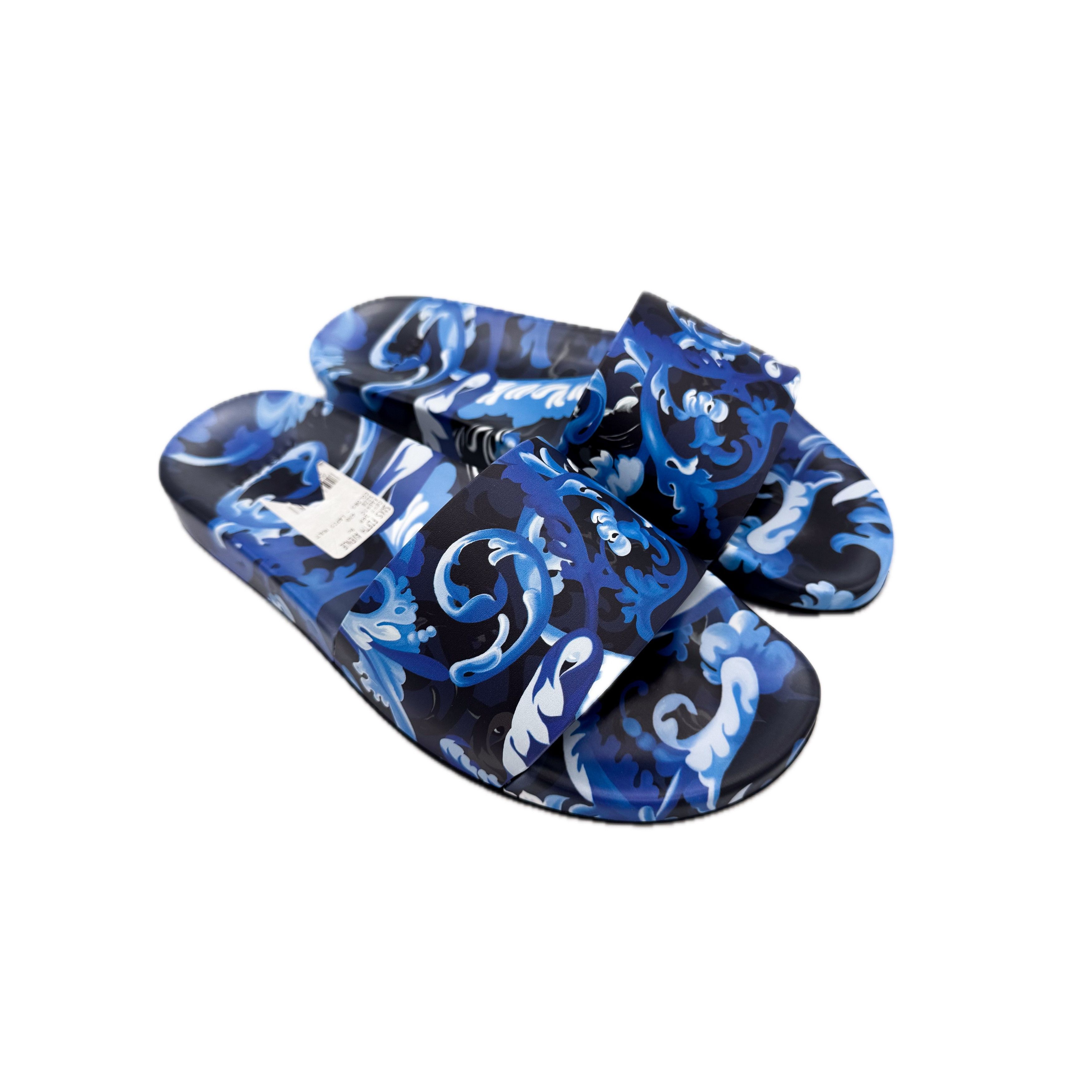 Versace Versace Blue Baroccoflage Slides US 10 / EU 43 Size US 10 / EU 43 - 1 Thumbnail