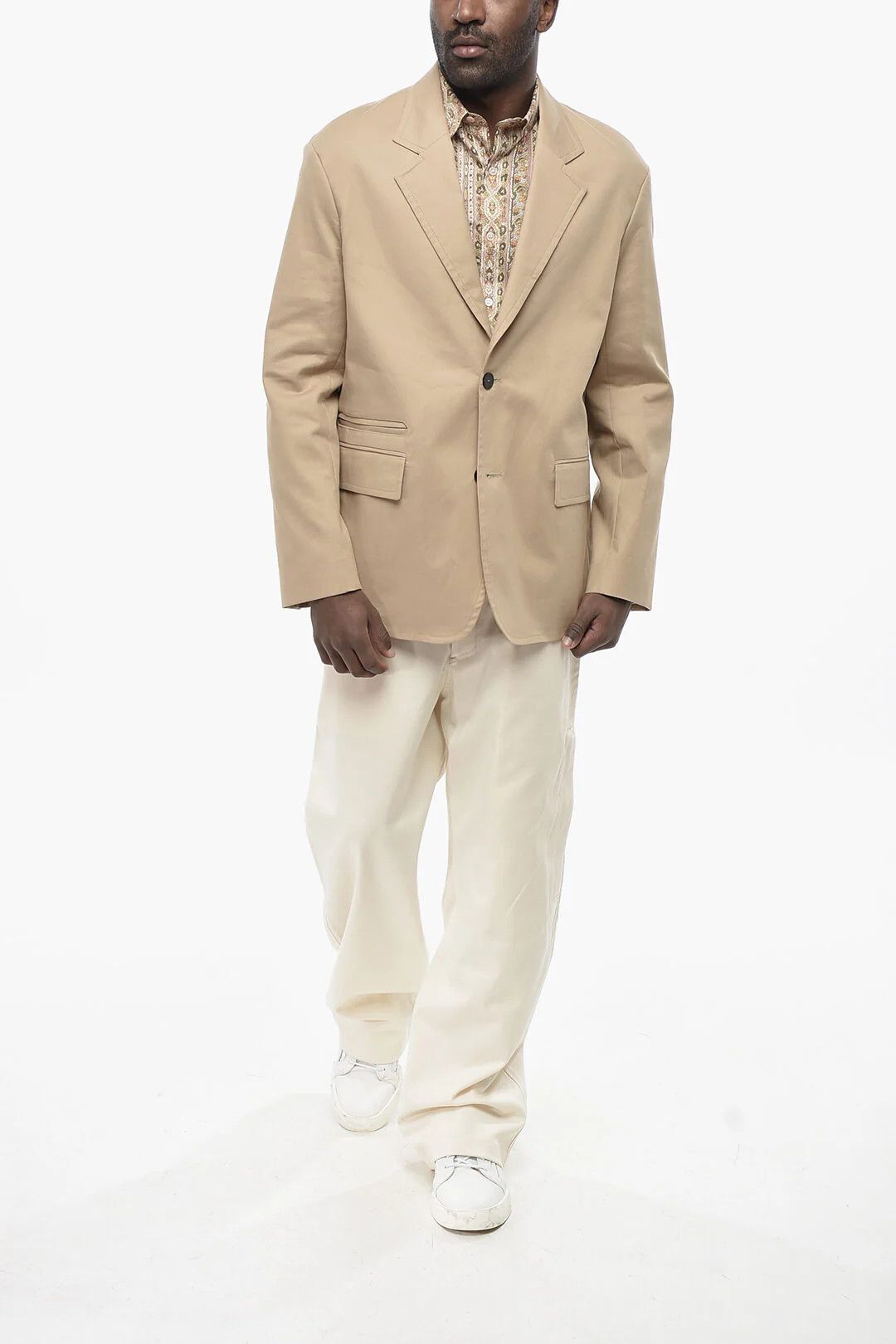 Lanvin og1mm0426 Unlined Cotton Blazer in Beige Size US M / EU 48-50 / 2 - 4 Thumbnail