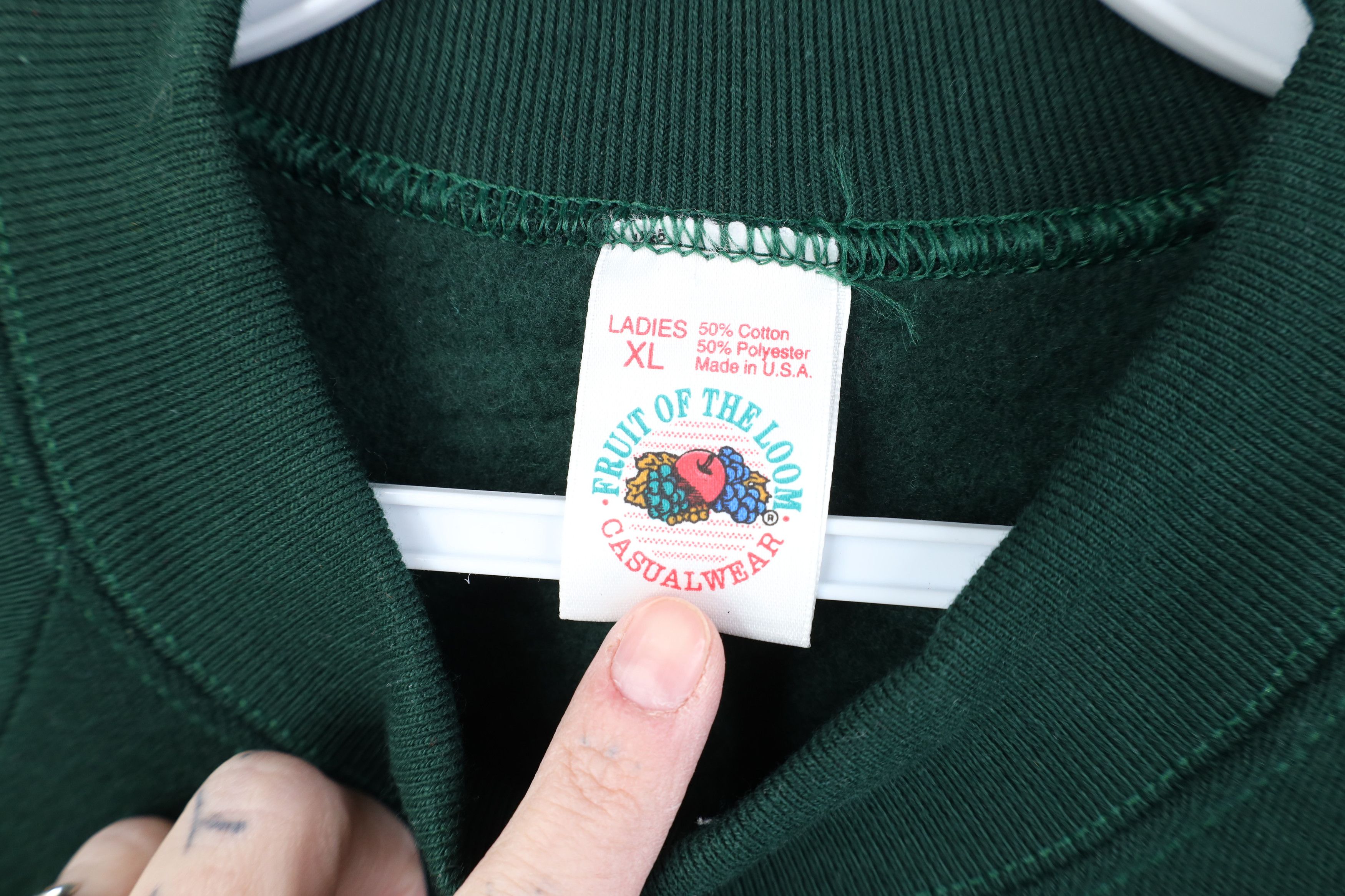 Vintage Vintage 90s Streetwear Crewneck Sweatshirt Hunter Green USA Size XL / US 12-14 / IT 48-50 - 4 Thumbnail