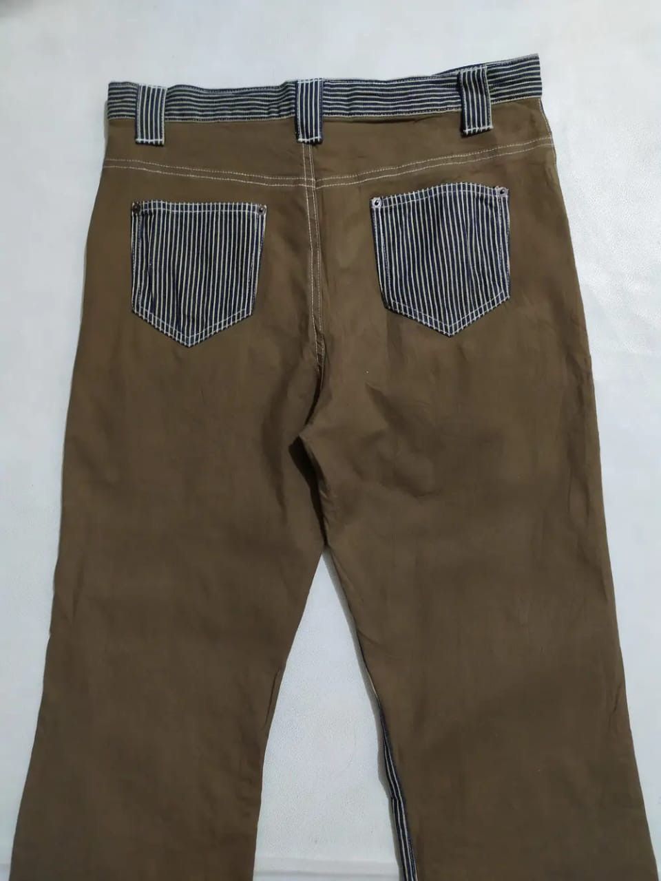 Japanese Brand × Other Lesporti Stripe Hickory Bush flare Pants 2 Tone Brown Size US 30 / EU 46 - 6 Thumbnail