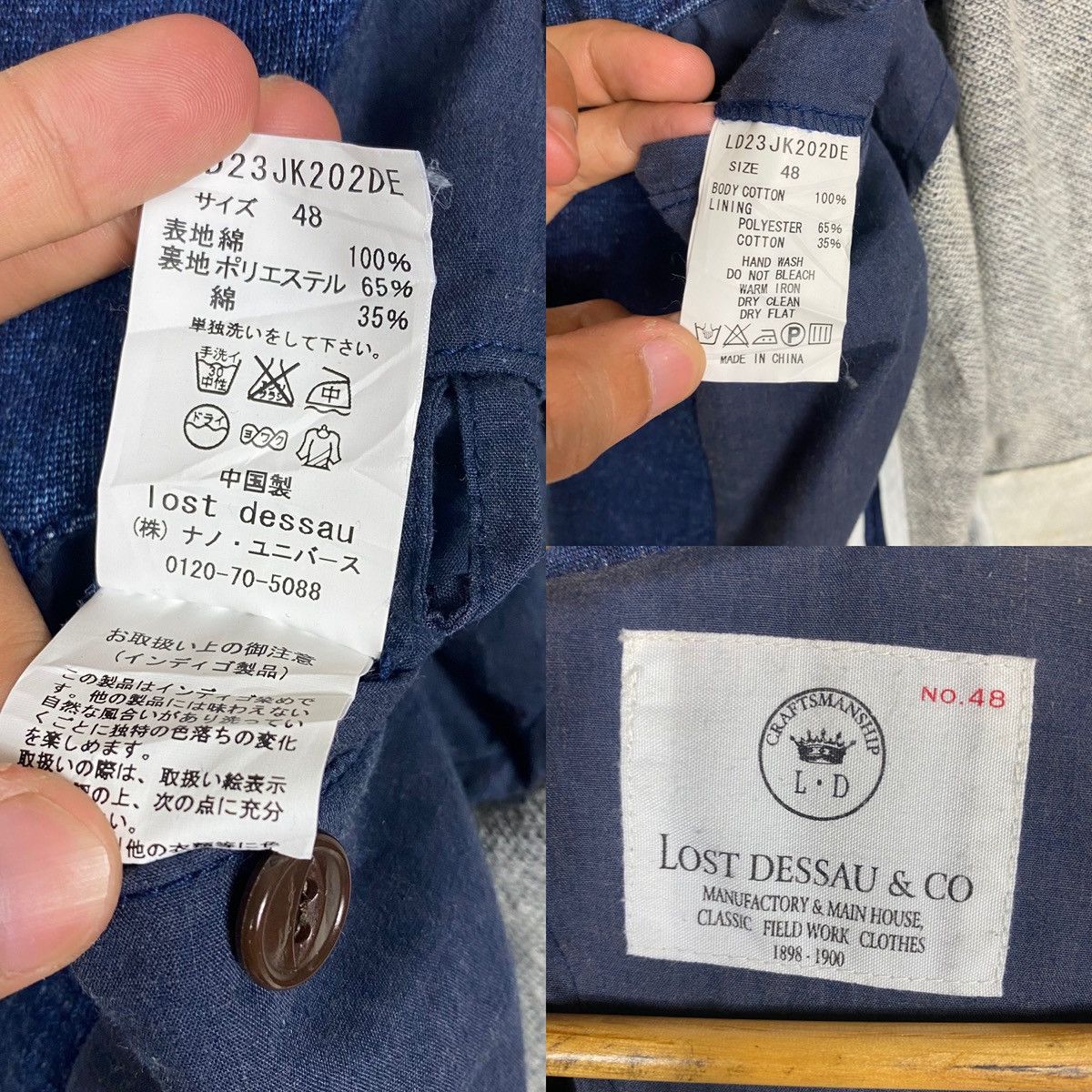 45rpm × Indigo × Japanese Brand 💥LOST DESSAU INDIGO INSPIRED KAPITAL BUTTON JACKET Size US M / EU 48-50 / 2 - 10 Thumbnail