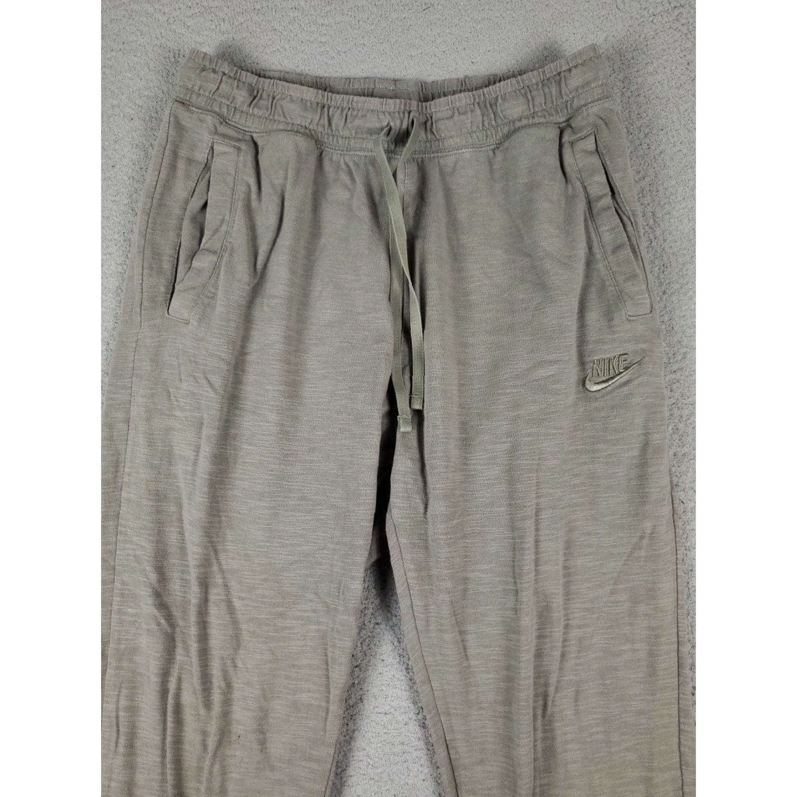 Nike Nike Pants Mens Size Medium Beige/Gray Swoosh Jogger Sweatpants Size US 31 - 2 Thumbnail
