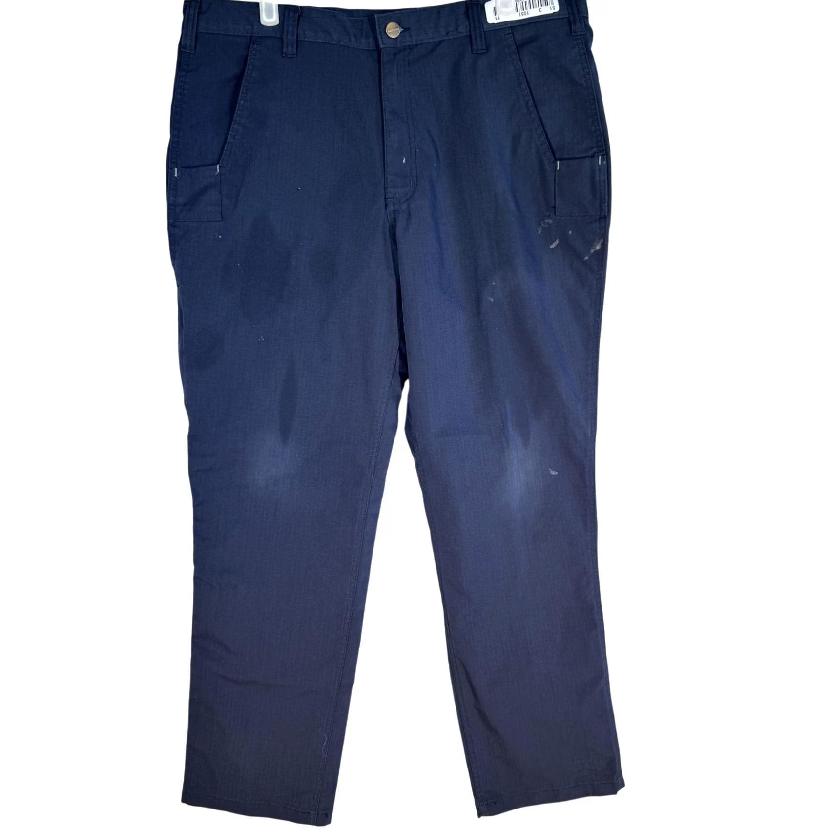 Carhartt Carhartt Pants Mens 34x29 Navy Ripstop Relaxed Fit Workwear Utility Stain Zip Size US 34 / EU 50 - 2 Thumbnail