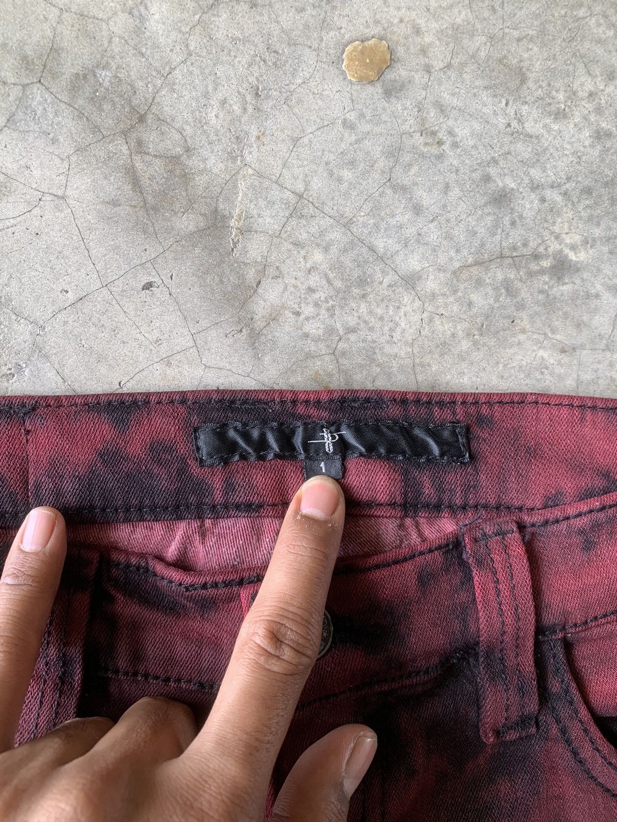 Japanese Brand NO ID. Blood Ripped Skinny Jeans Size US 31 - 8 Thumbnail