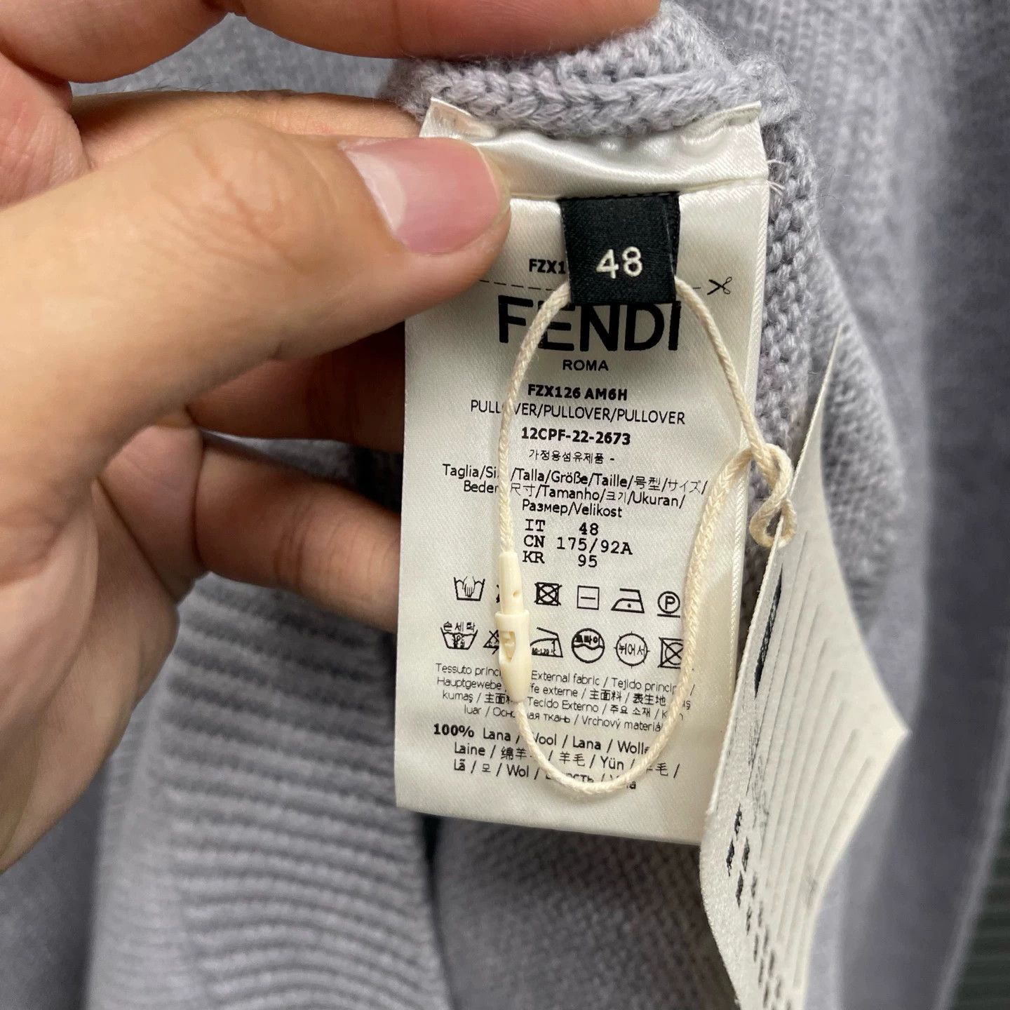 Fendi Fendi Gray Embossed Double F Logo Knit Sweater 48 Size US M / EU 48-50 / 2 - 6 Thumbnail