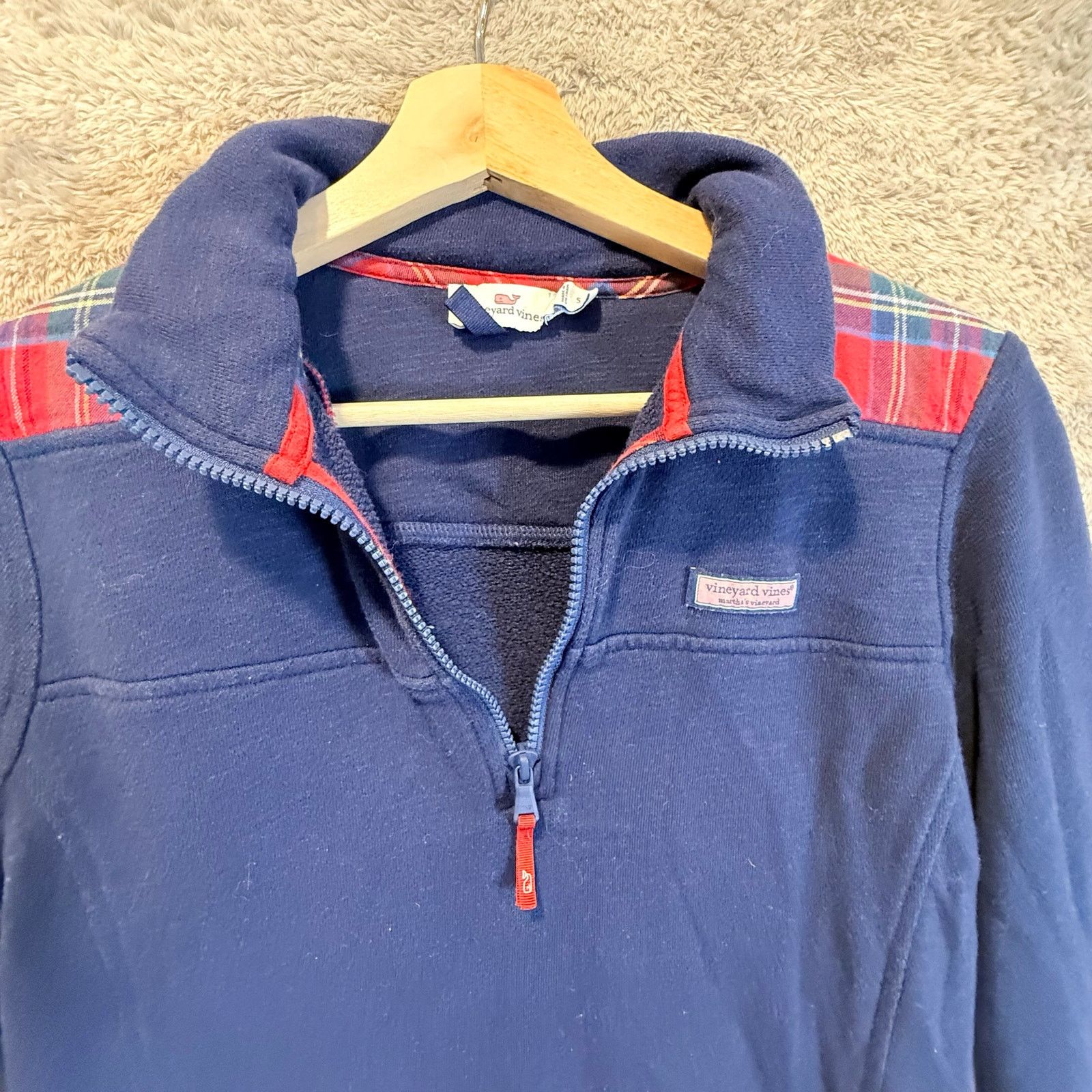 Vineyard Vines Vineyard Vines Jolly Plaid Shep Shirt 1/4 Zip Pullover S Size M / US 6-8 / IT 42-44 - 3 Thumbnail