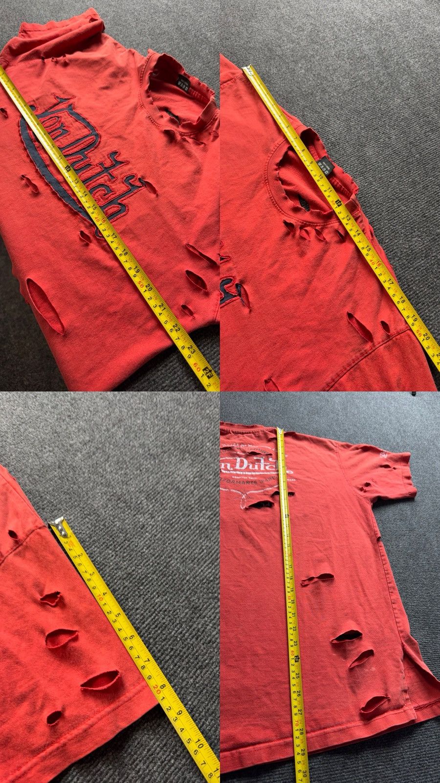Von Dutch Von Dutch Faded Distressed Logo T Shirt Y2K Biker Grunge XL Size US XL / EU 56 / 4 - 24 Thumbnail