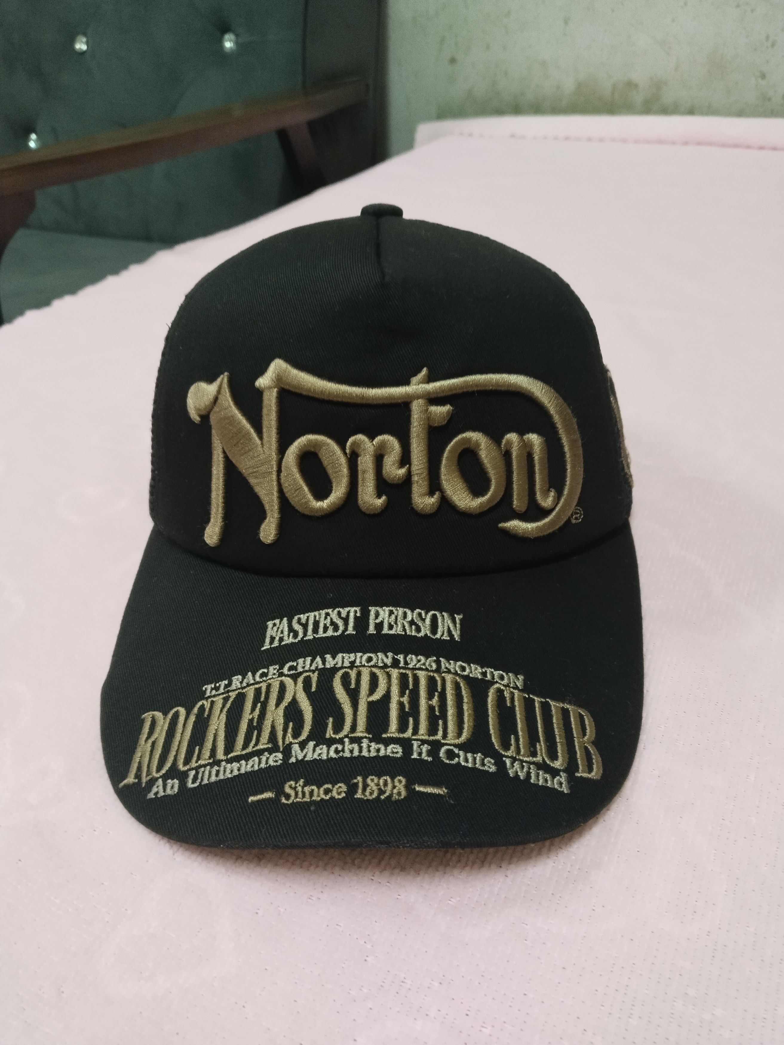 Japanese Brand VINTAGE NORTON MOTORCYCLE TRUCKER CAP Size ONE SIZE - 1 Thumbnail