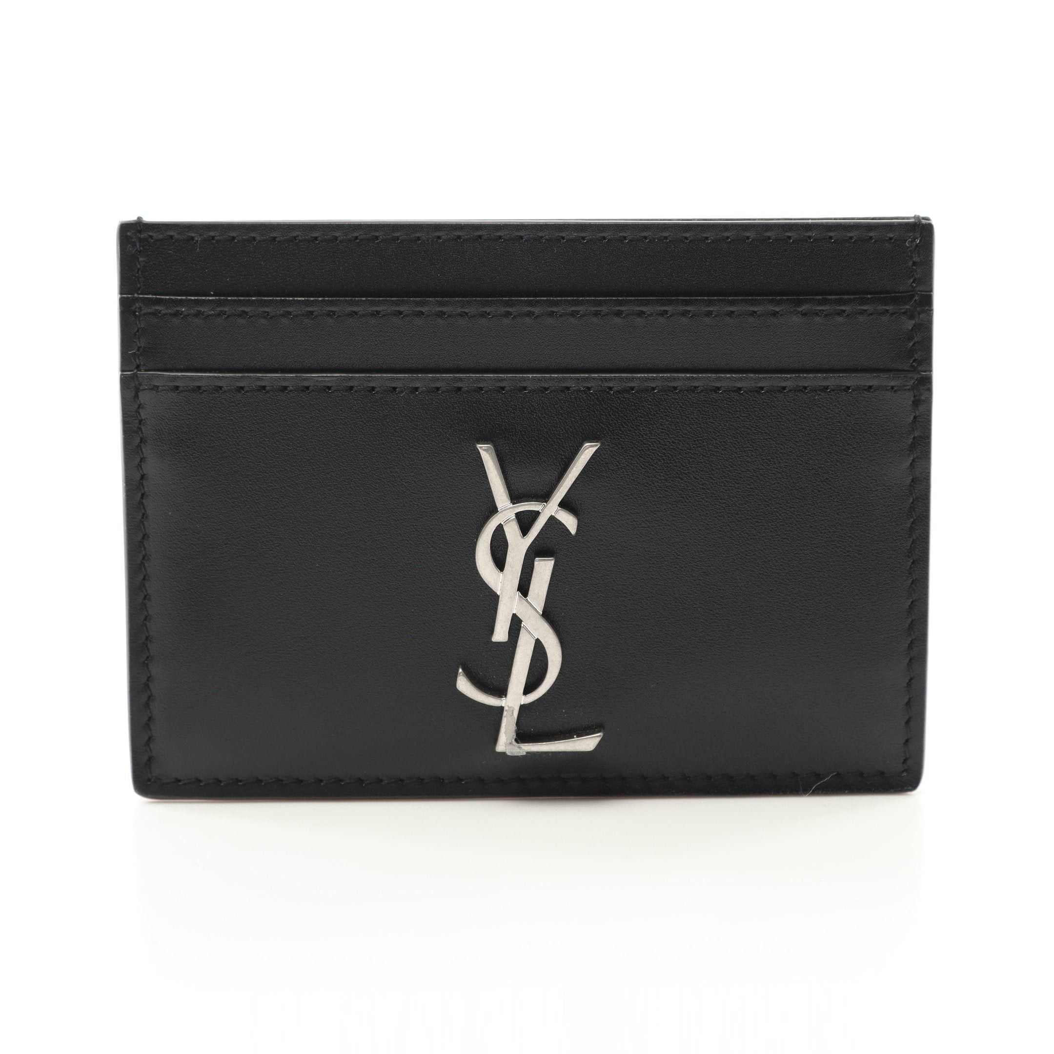 Yves Saint Laurent Yves Saint Laurent Cassandra Card Holder Case Leather Black Size ONE SIZE - 1 Thumbnail