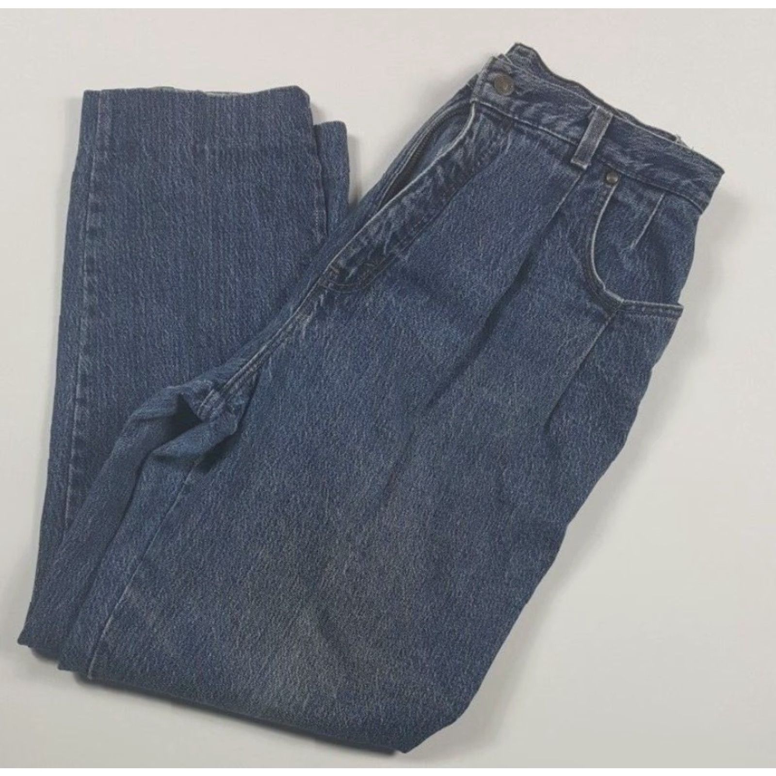 Levi's VINTAGE Levi's Pleated High Waist Mom Jeans 14 Blue Denin - 90s Retro Relaxed Tapered Regular Inseam 27.5" Women Size 36" / US 14 / IT 50 - 6 Thumbnail