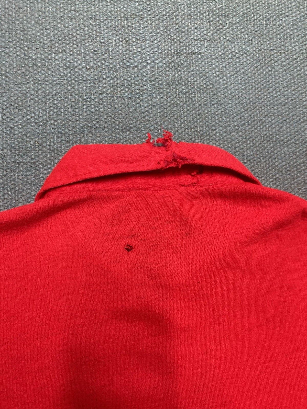 Vintage 1960s short sleeve polo shirt acrylic crimson adult medium Size US M / EU 48-50 / 2 - 8 Thumbnail