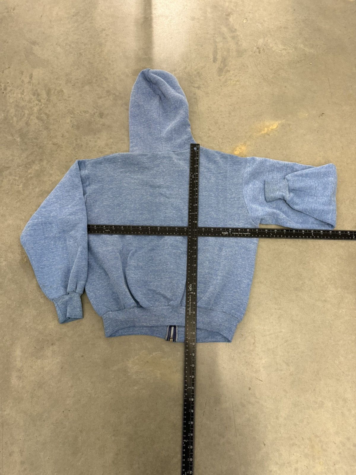Hanes Blue Blank Full Zip Hoodie YKK Metal Zipper USA Made 80s Size US L / EU 52-54 / 3 - 4 Thumbnail