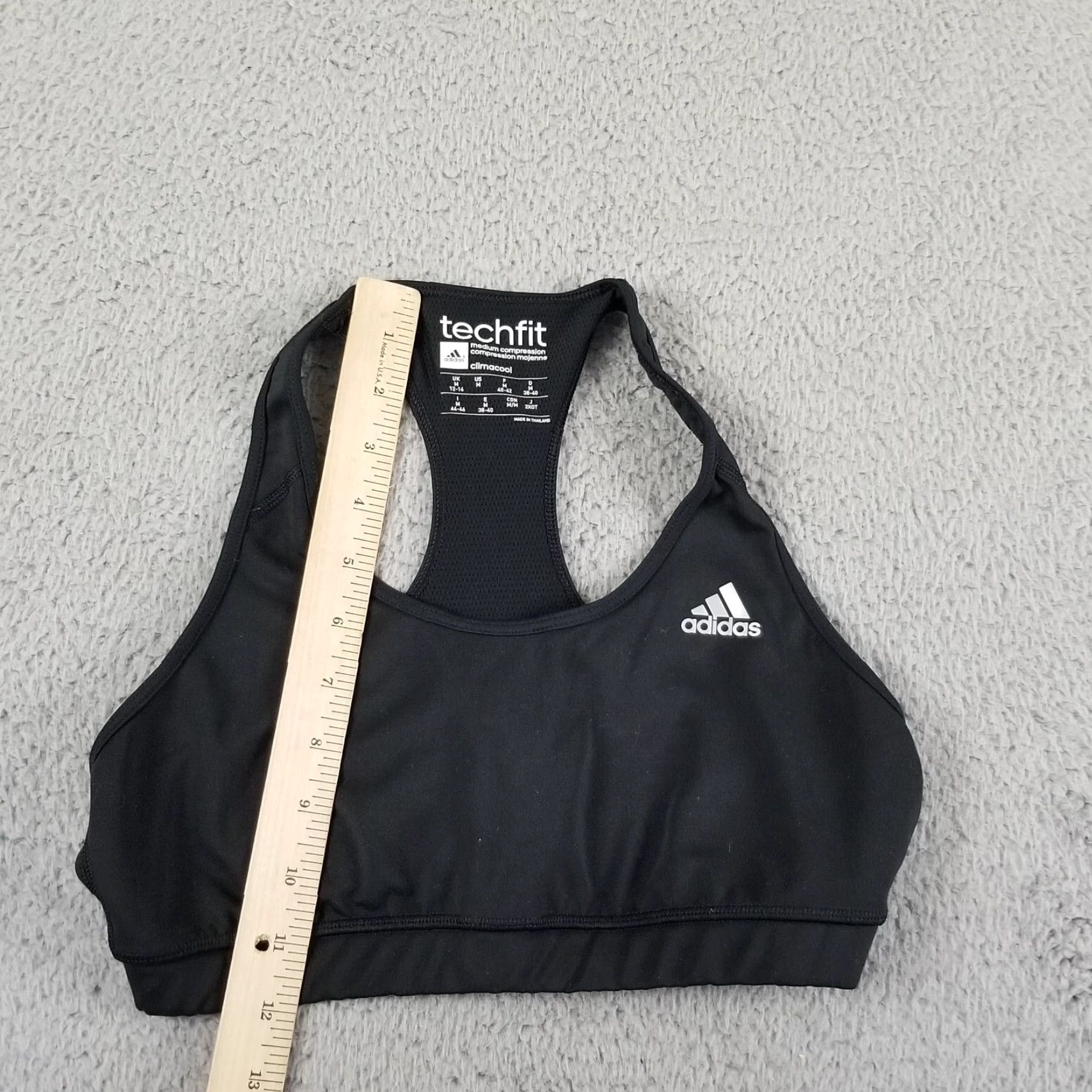 Adidas VINTAGE adidas TechFit Sports Bra Women Medium Black Activewear 90s Size ONE SIZE - 3 Thumbnail