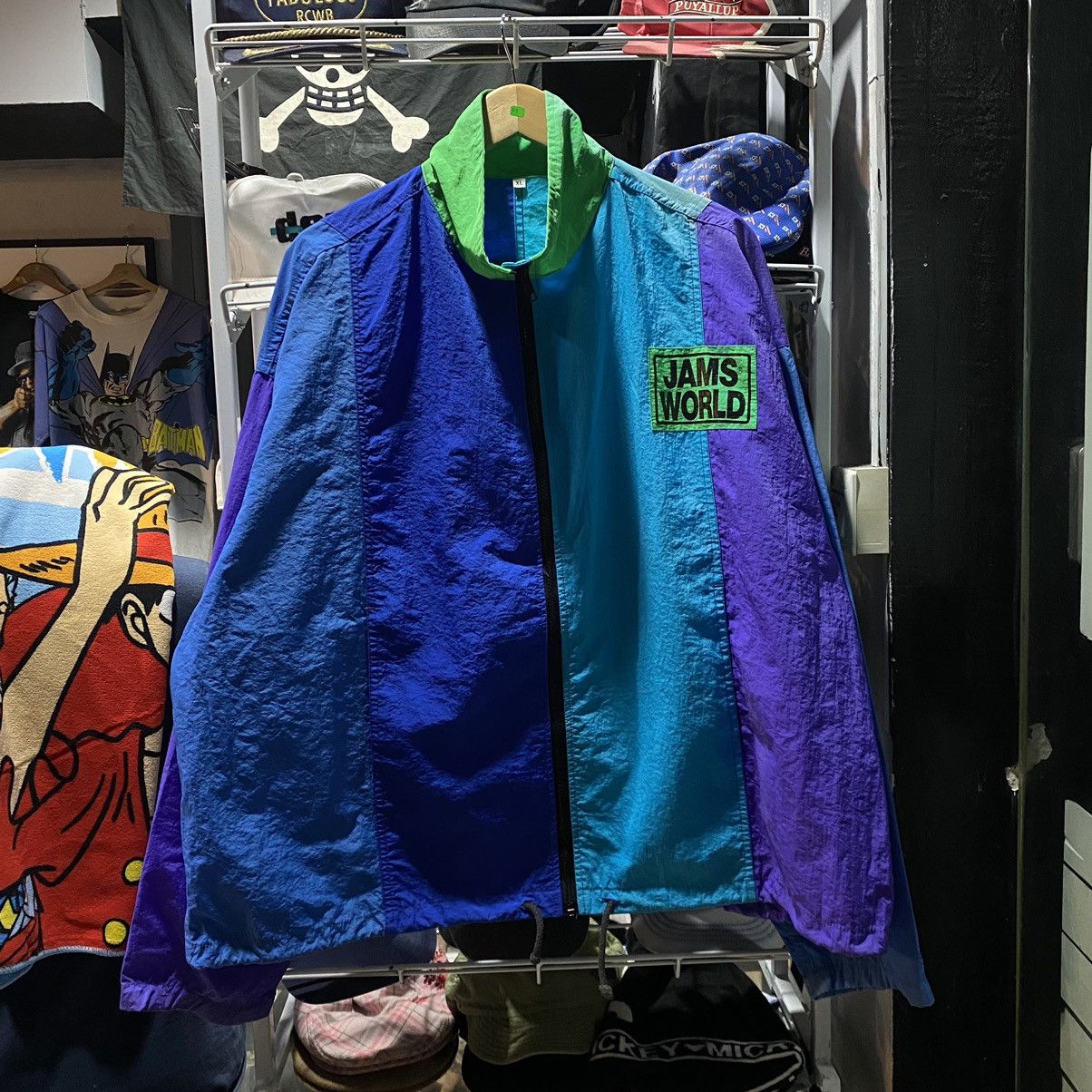 image of 1980S Vintage Jams World Multicolor Block Faded Jacket, Men's (Size XL)