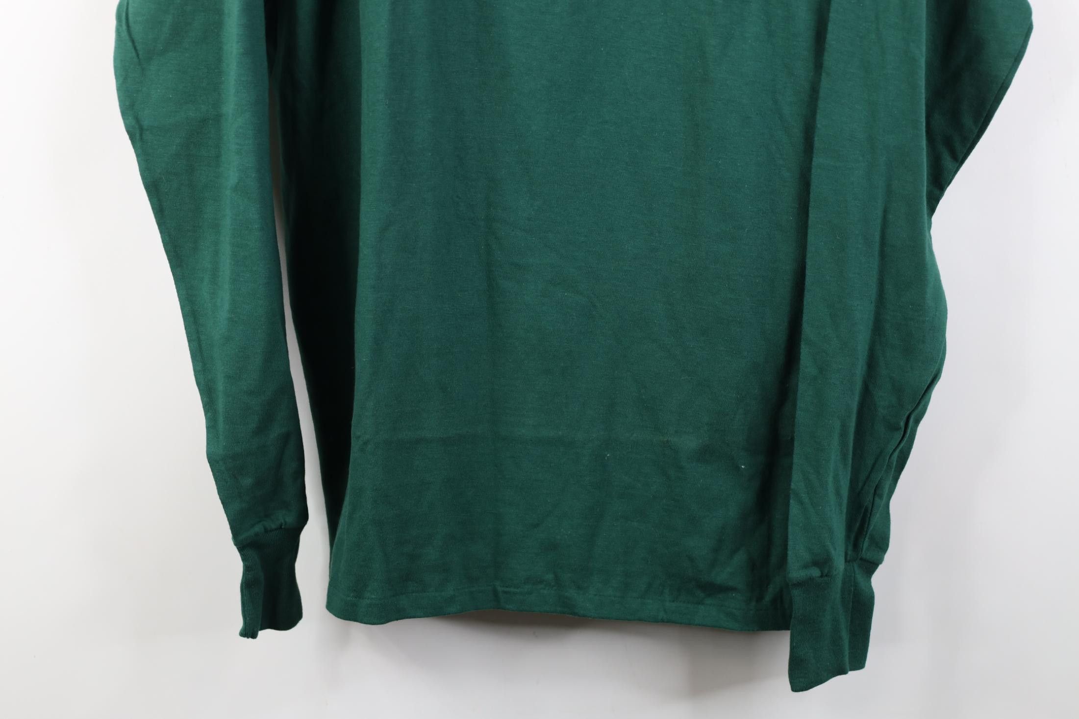 Vintage Deadstock Vintage 90s Streetwear Mock Neck T-Shirt USA Green Size US L / EU 52-54 / 3 - 3 Thumbnail