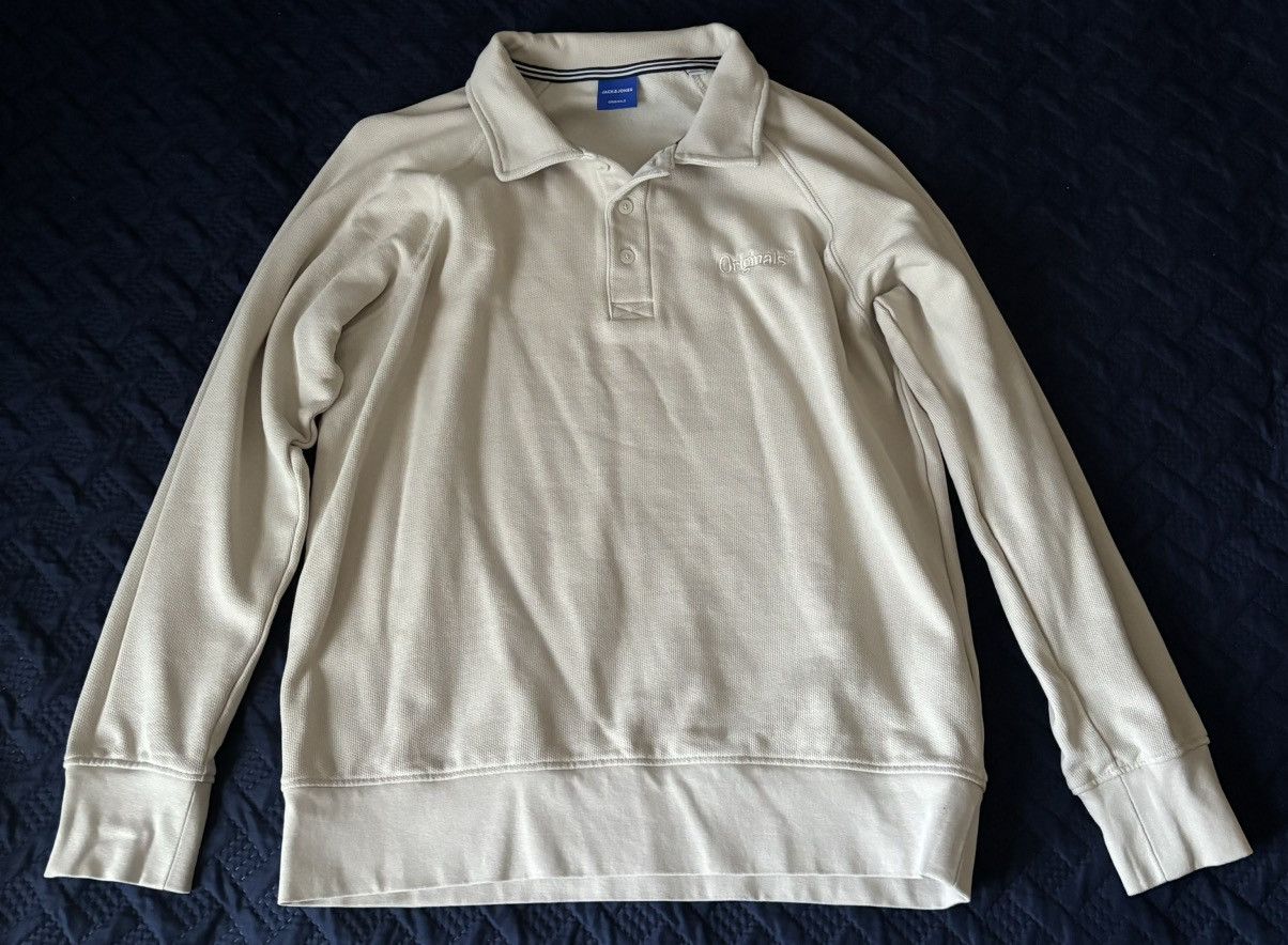 Jack & Jones Jack and Jones Ivory Polo Long Sleeve Sweater Size US S / EU 44-46 / 1 - 1 Thumbnail