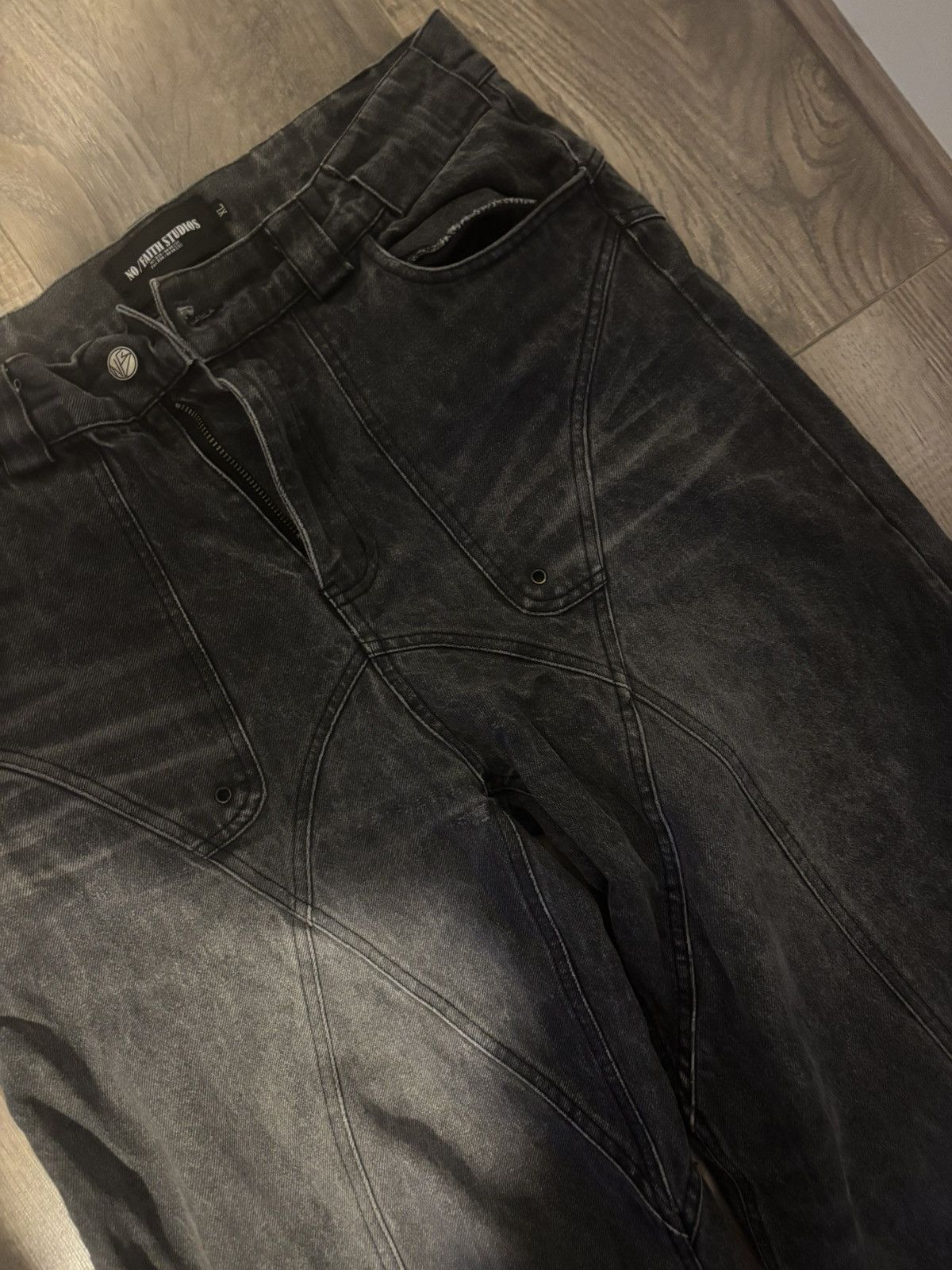 No Faith Studios Sun Faded Dune Baggy Denim - No Faith Studios Pants Size US 36 / EU 52 - 5 Thumbnail