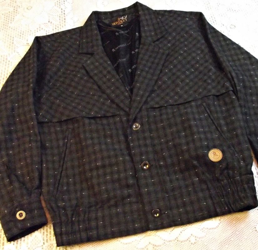 image of Vintage Montagut Paris Mens Tweed Jacket Black/gray (Size Medium)