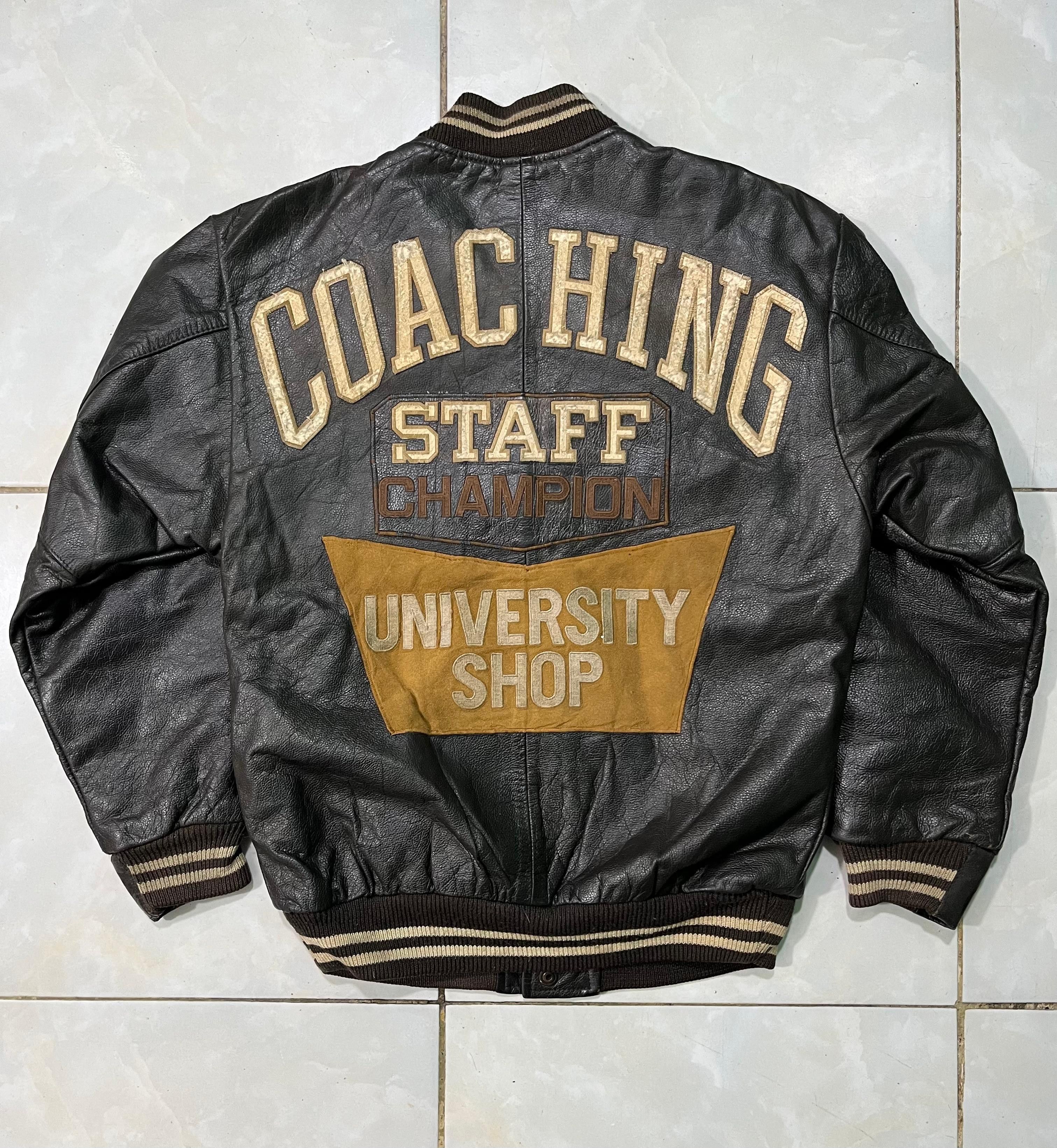 Leather Vintage University Shop Coaching Staff Champion Jacket Size US M / EU 48-50 / 2 - 1 Thumbnail