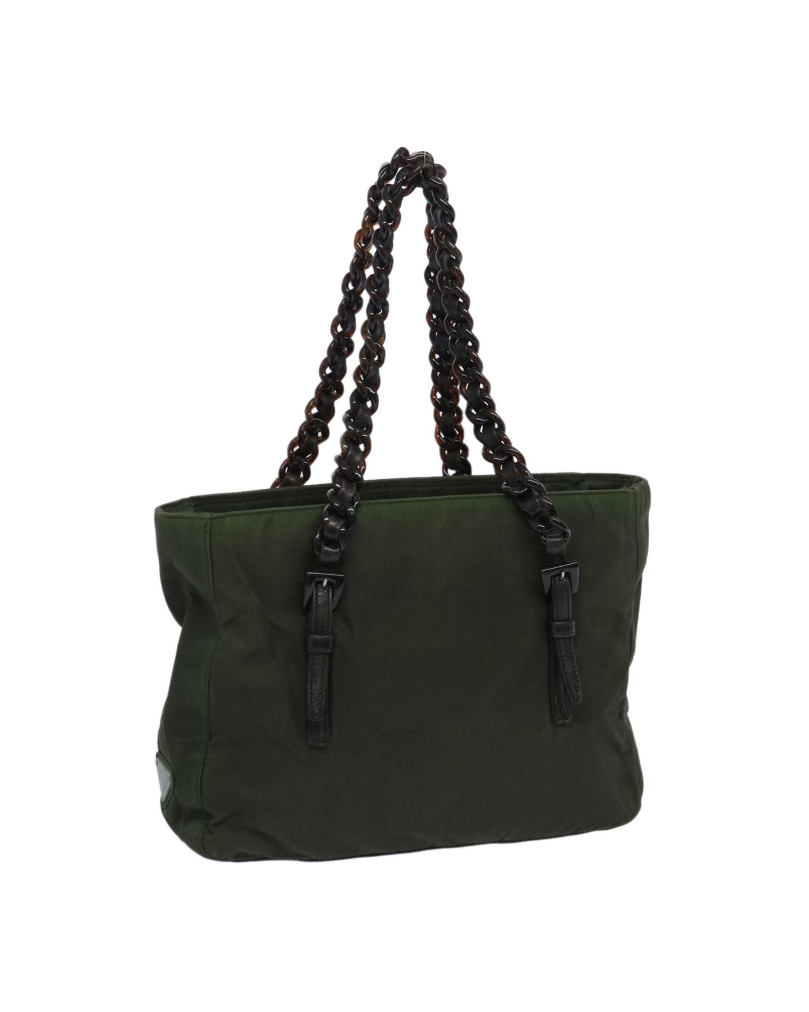 image of Stylish Khaki Synthetic Bag With Practical Design By Prada, Women's