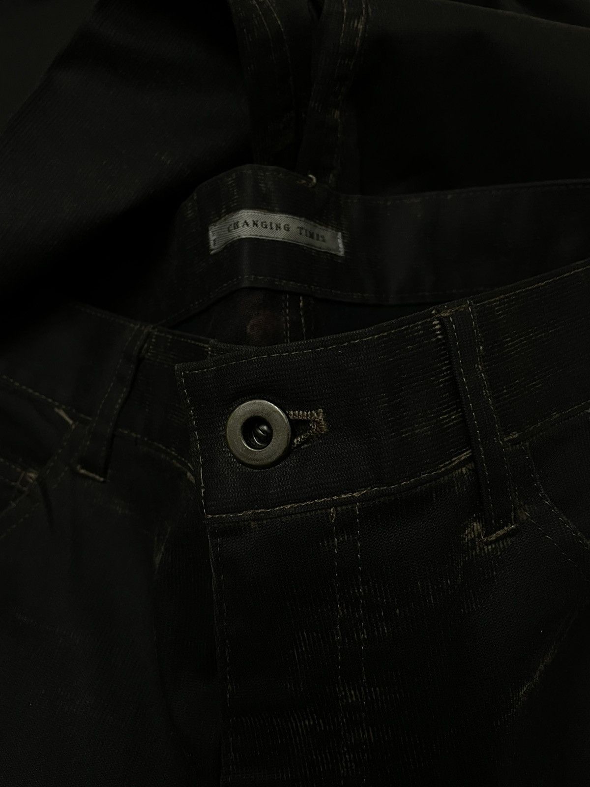 Japanese Brand Vintage 1990s Japan Designer Changing Times Waxed Style Pant Size US 30 / EU 46 - 11 Thumbnail